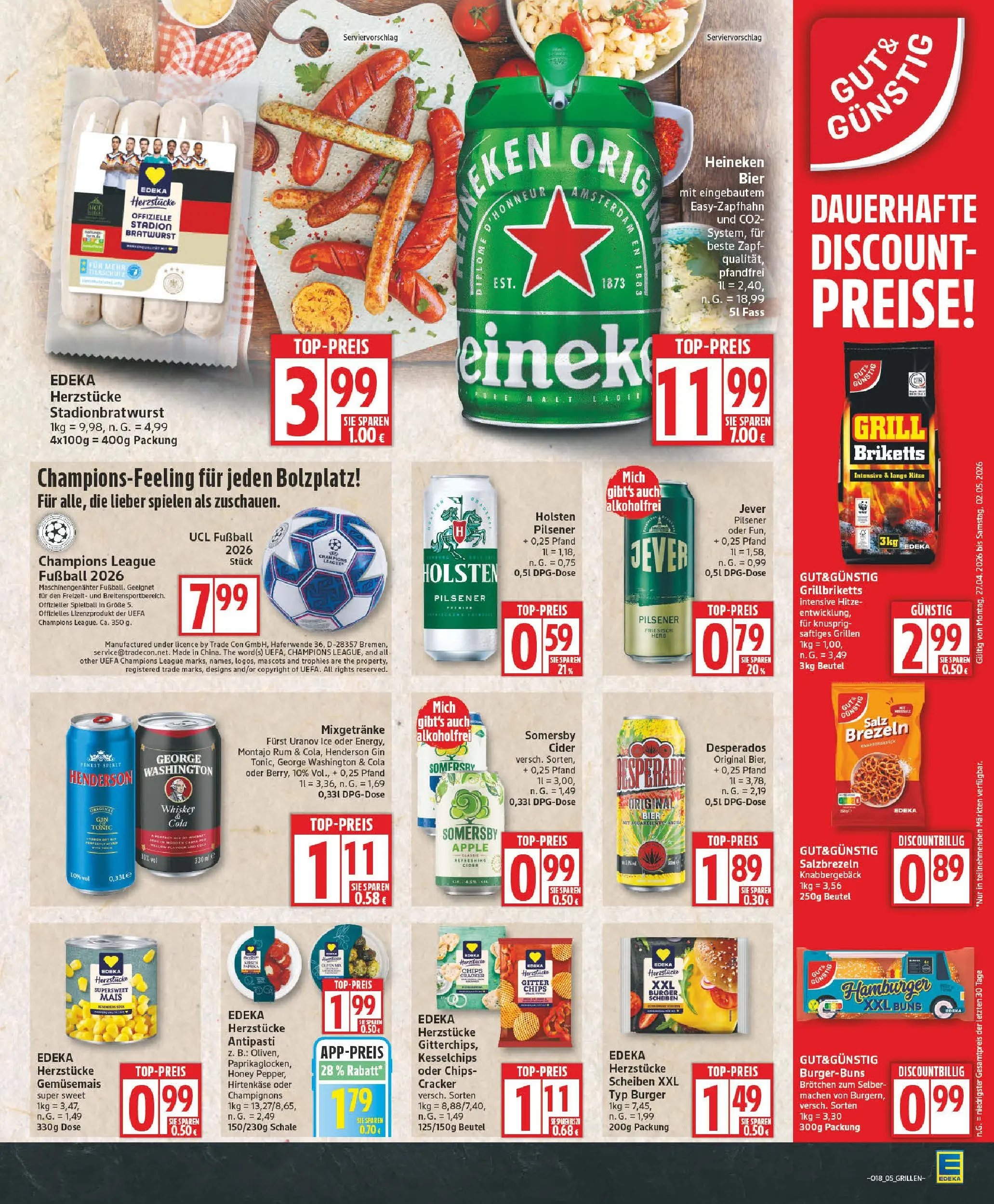 Edeka prospekt Zossen	 (ab 27.04.2026) » Angebote Online | Seite: 5 | Produkte: Grill, Fußball, Salz, Whiskey