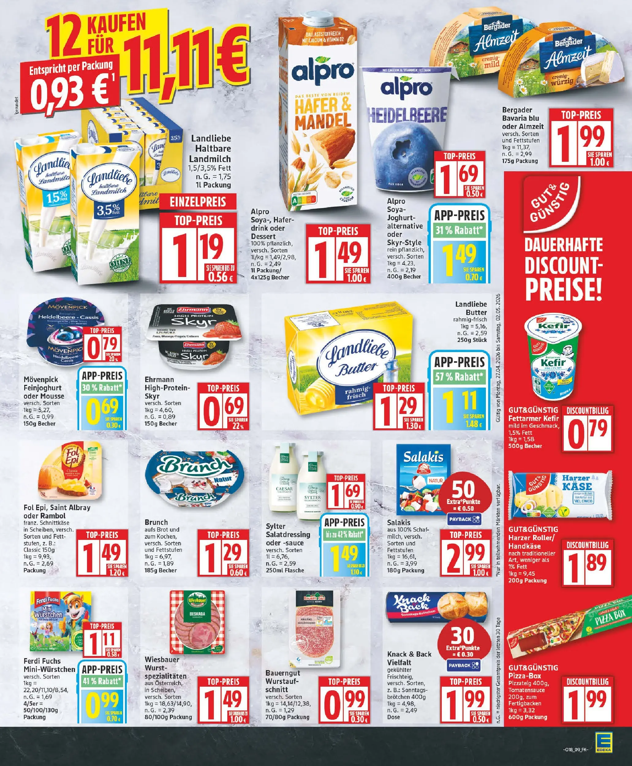 Edeka prospekt Zossen	 (ab 27.04.2026) » Angebote Online | Seite: 9 | Produkte: Joghurt, Dressing, Alpro, Pizza