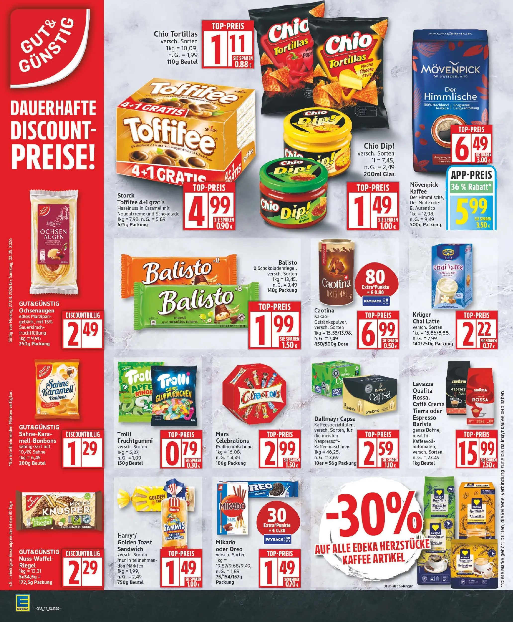 Edeka prospekt Zossen	 (ab 27.04.2026) » Angebote Online | Seite: 12 | Produkte: Kaffee, Schokolade, Sahne, Dallmayr capsa