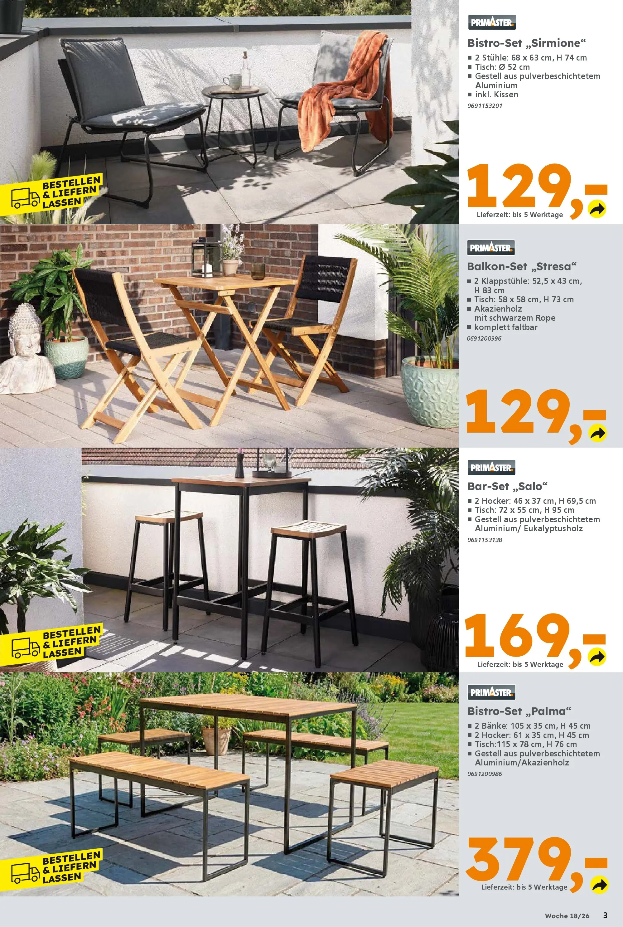 Globus Baumarkt Prospekt Dresden	 (ab 27.04.2026) zum Blättern | Seite: 3 | Produkte: Hocker, Kissen, Tisch