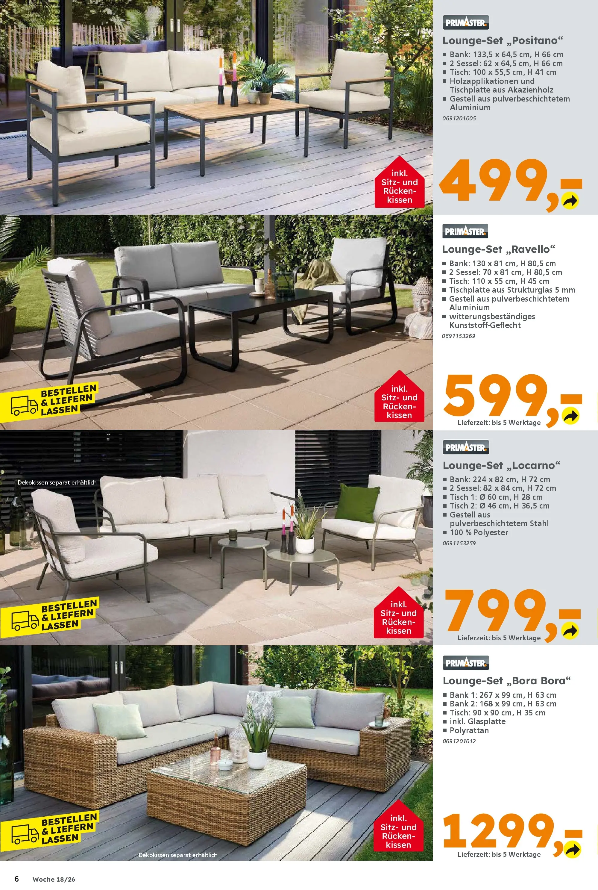 Globus Baumarkt Prospekt Dresden	 (ab 27.04.2026) zum Blättern | Seite: 6 | Produkte: Kissen, Sessel, Tisch