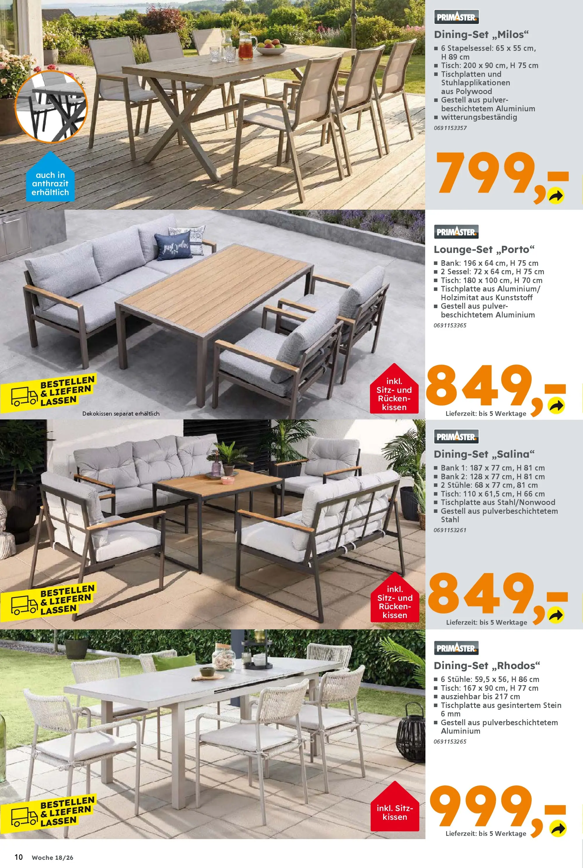 Globus Baumarkt Prospekt Dresden	 (ab 27.04.2026) zum Blättern | Seite: 10 | Produkte: Kissen, Sessel, Tisch