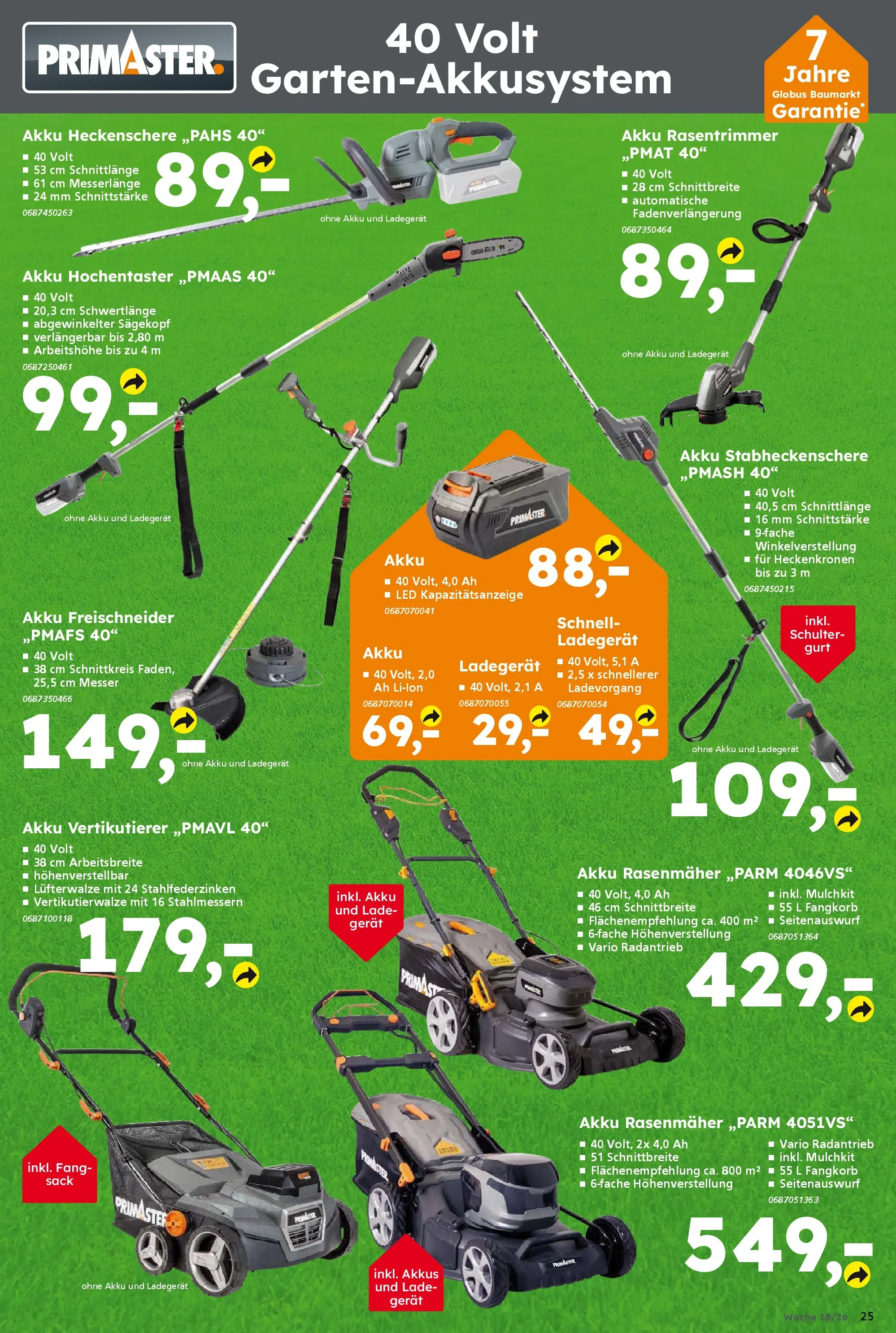 Globus Baumarkt Prospekt Dresden	 (ab 27.04.2026) zum Blättern | Seite: 25 | Produkte: Rasenmäher, Ladegerät