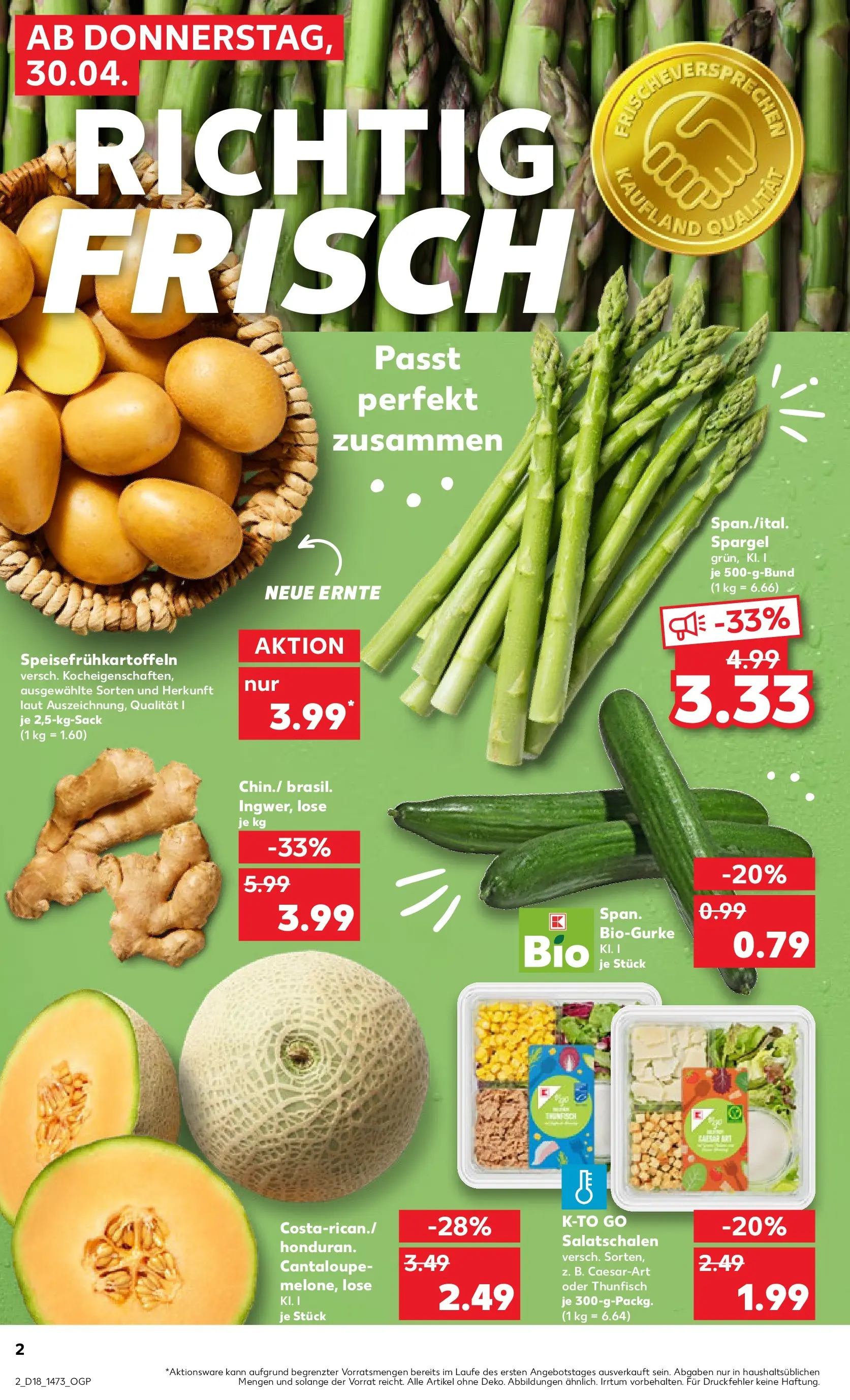 Prospekt Kaufland ab 29.04.2026 » Angebote Online zum Blättern | Seite: 2 | Produkte: Thunfisch, Spargel