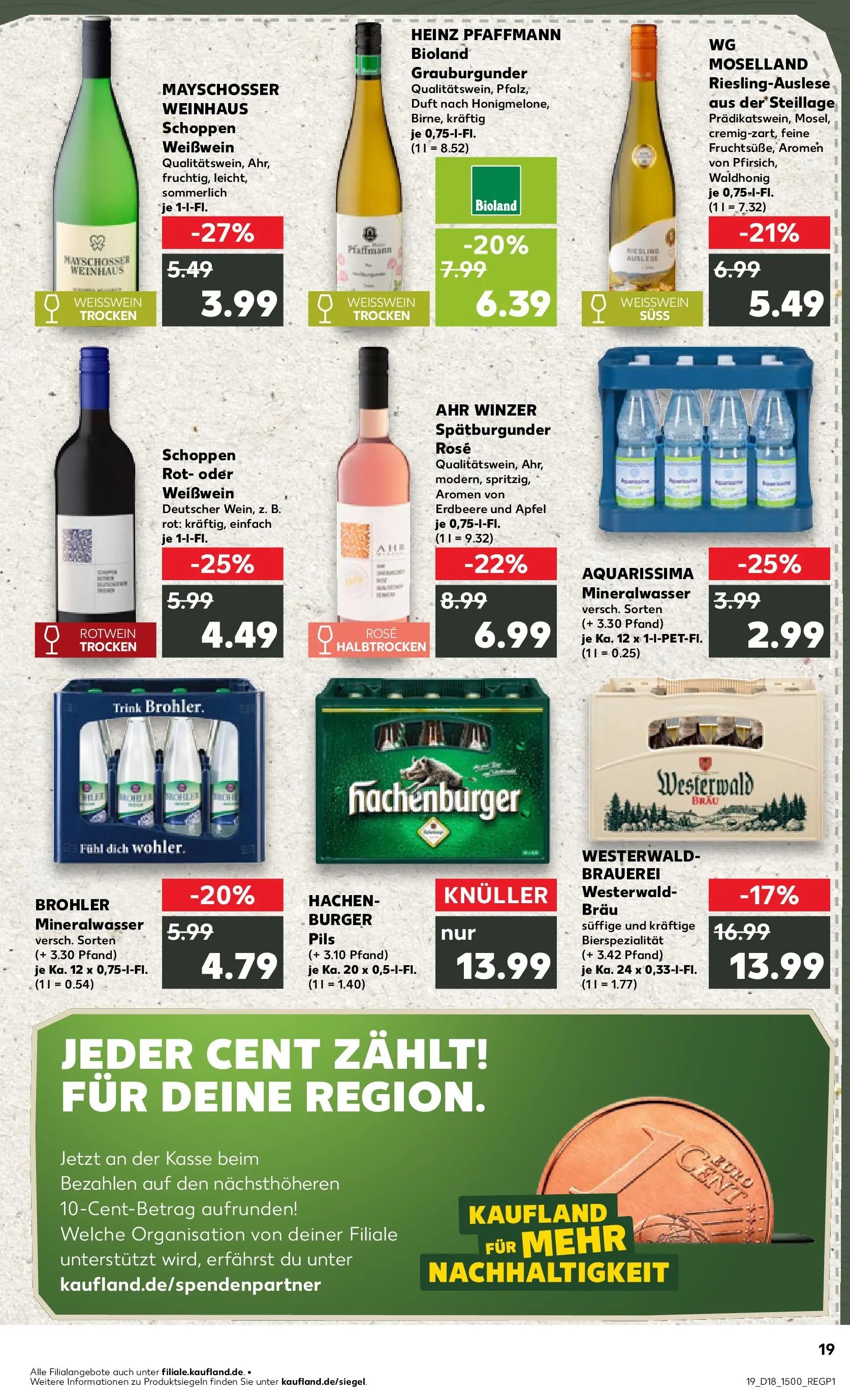 Prospekt Kaufland ab 30.04.2026 » Angebote Online zum Blättern | Seite: 19 | Produkte: Weißwein, Duft, Äpfel, Mineralwasser