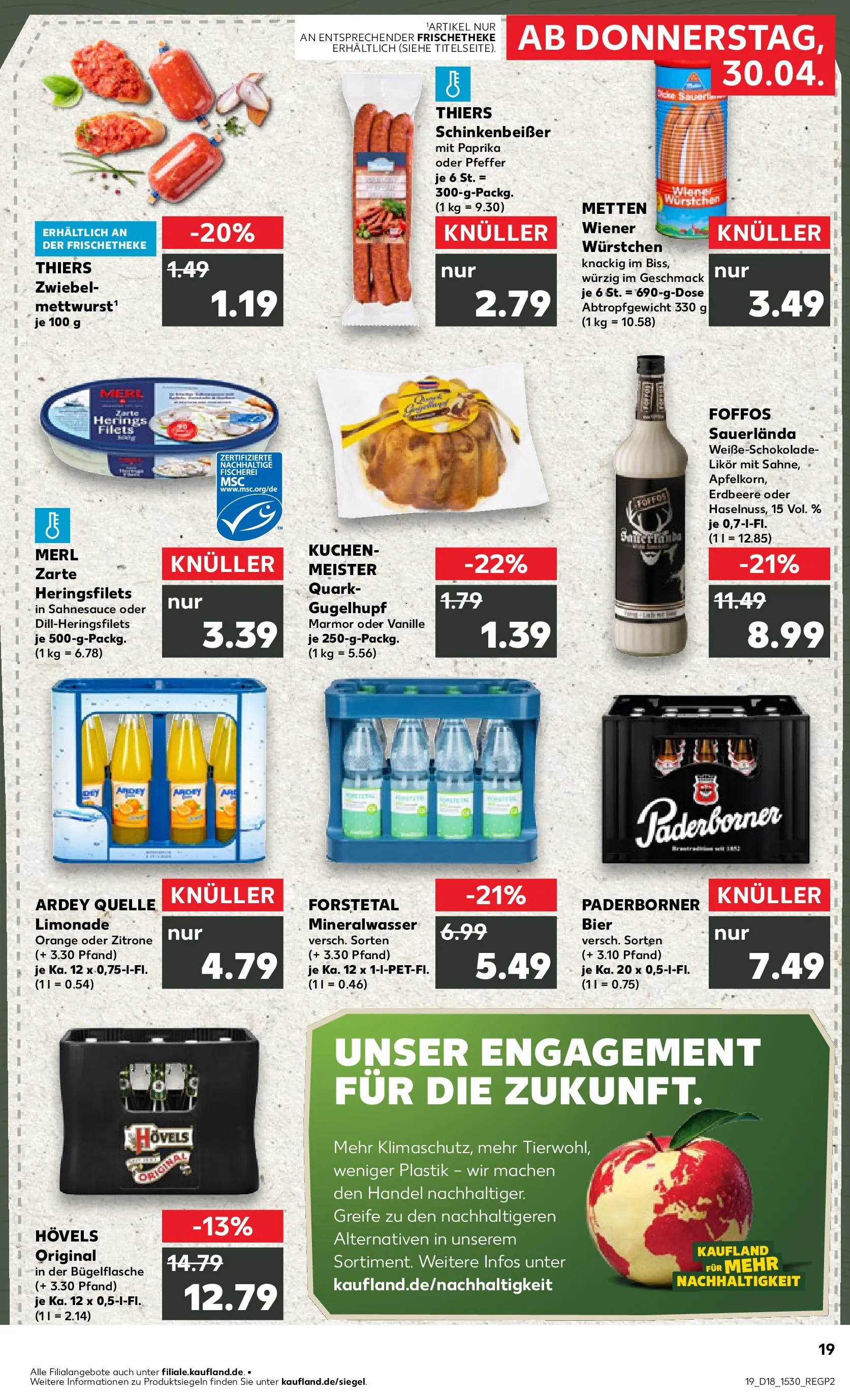 Prospekt Kaufland ab 30.04.2026 » Angebote Online zum Blättern | Seite: 19 | Produkte: Quark, Mineralwasser, Paprika, Zitrone