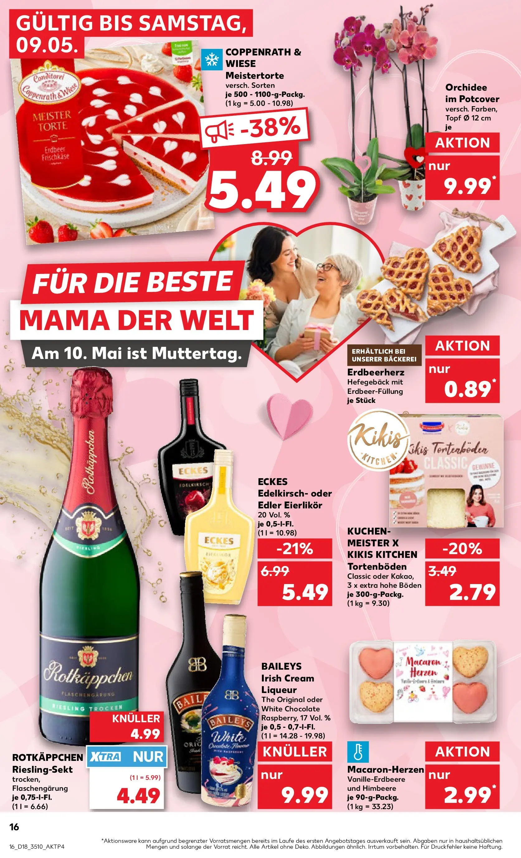 Prospekt Kaufland ab 30.04.2026 » Angebote Online zum Blättern | Seite: 16 | Produkte: Baileys, Himbeere, Kuchen, Frischkase