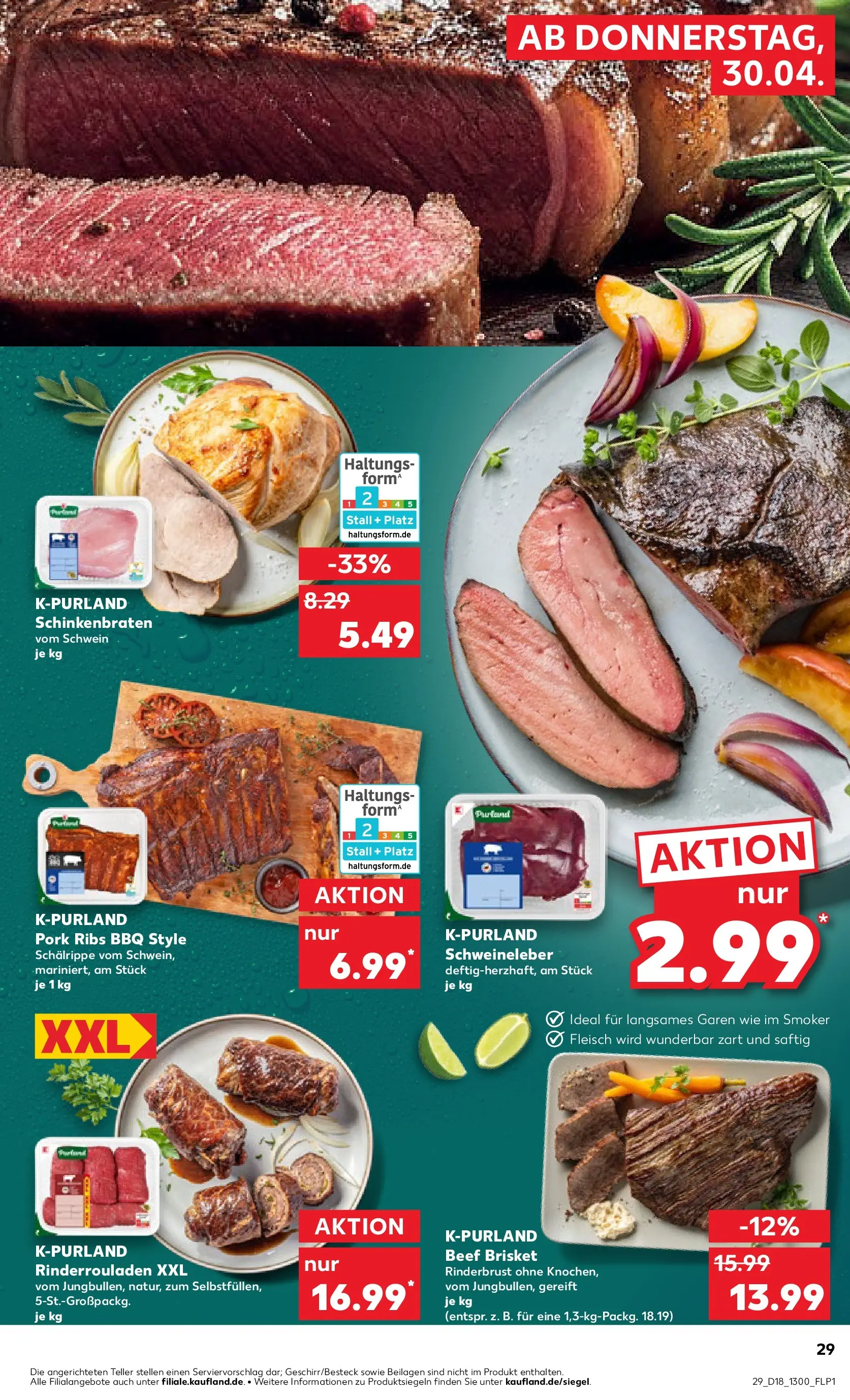 Prospekt Kaufland ab 29.04.2026 » Angebote Online zum Blättern | Seite: 29 | Produkte: Rinderrouladen, Fleisch