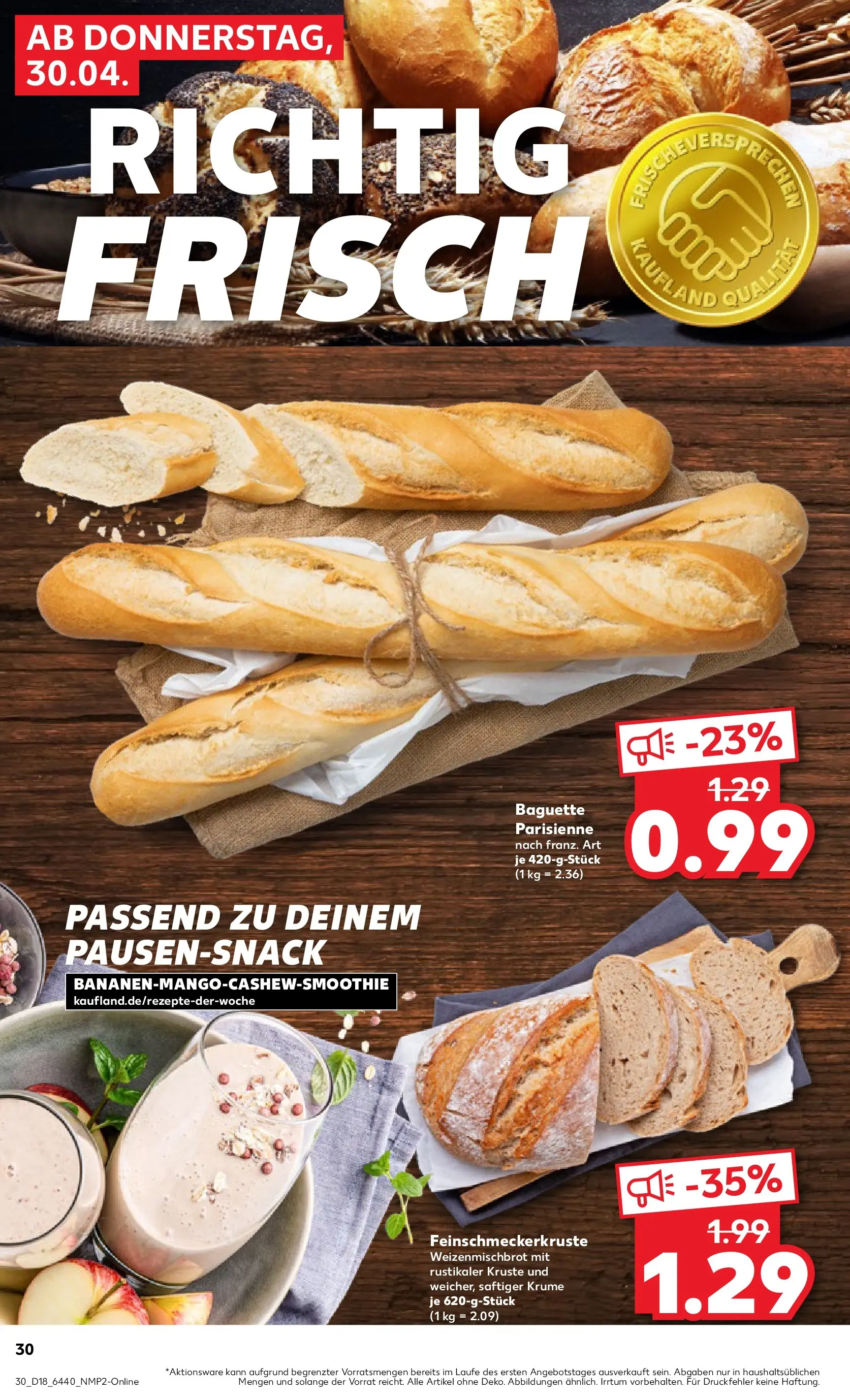 Prospekt Kaufland ab 30.04.2026 » Angebote Online zum Blättern | Seite: 30 | Produkte: Baguette