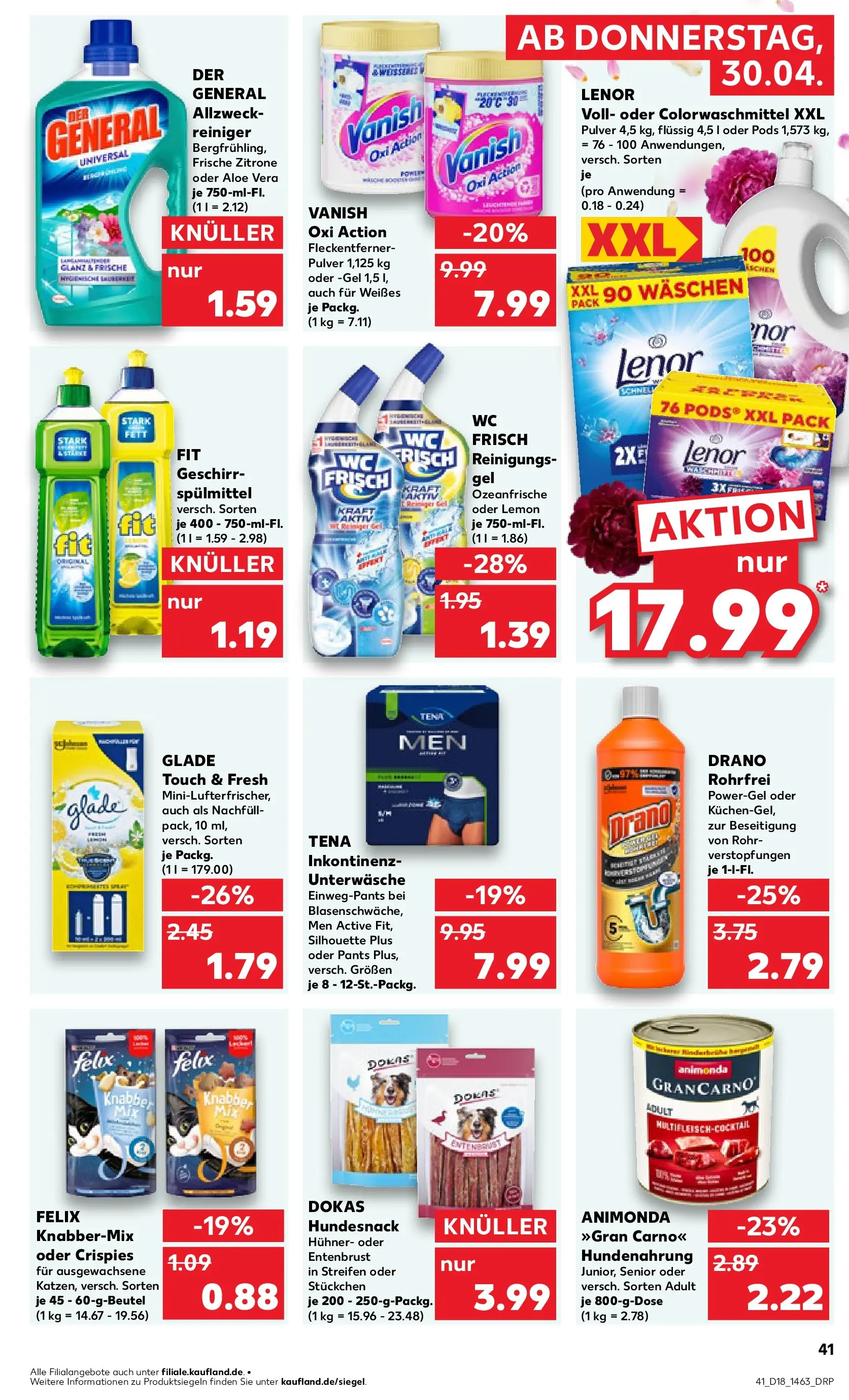 Prospekt Kaufland ab 29.04.2026 » Angebote Online zum Blättern | Seite: 41 | Produkte: Wc frisch, Geschirrspülmittel, Zitrone, Unterwäsche