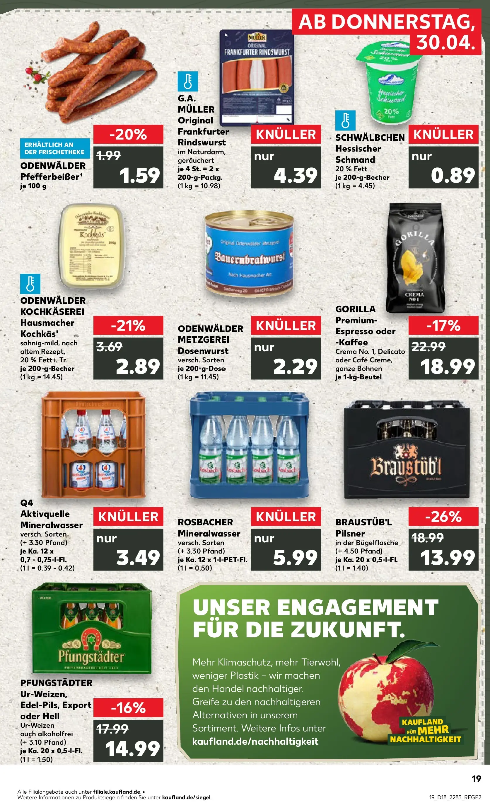 Prospekt Kaufland ab 30.04.2026 » Angebote Online zum Blättern | Seite: 19 | Produkte: Kaffee, Mineralwasser