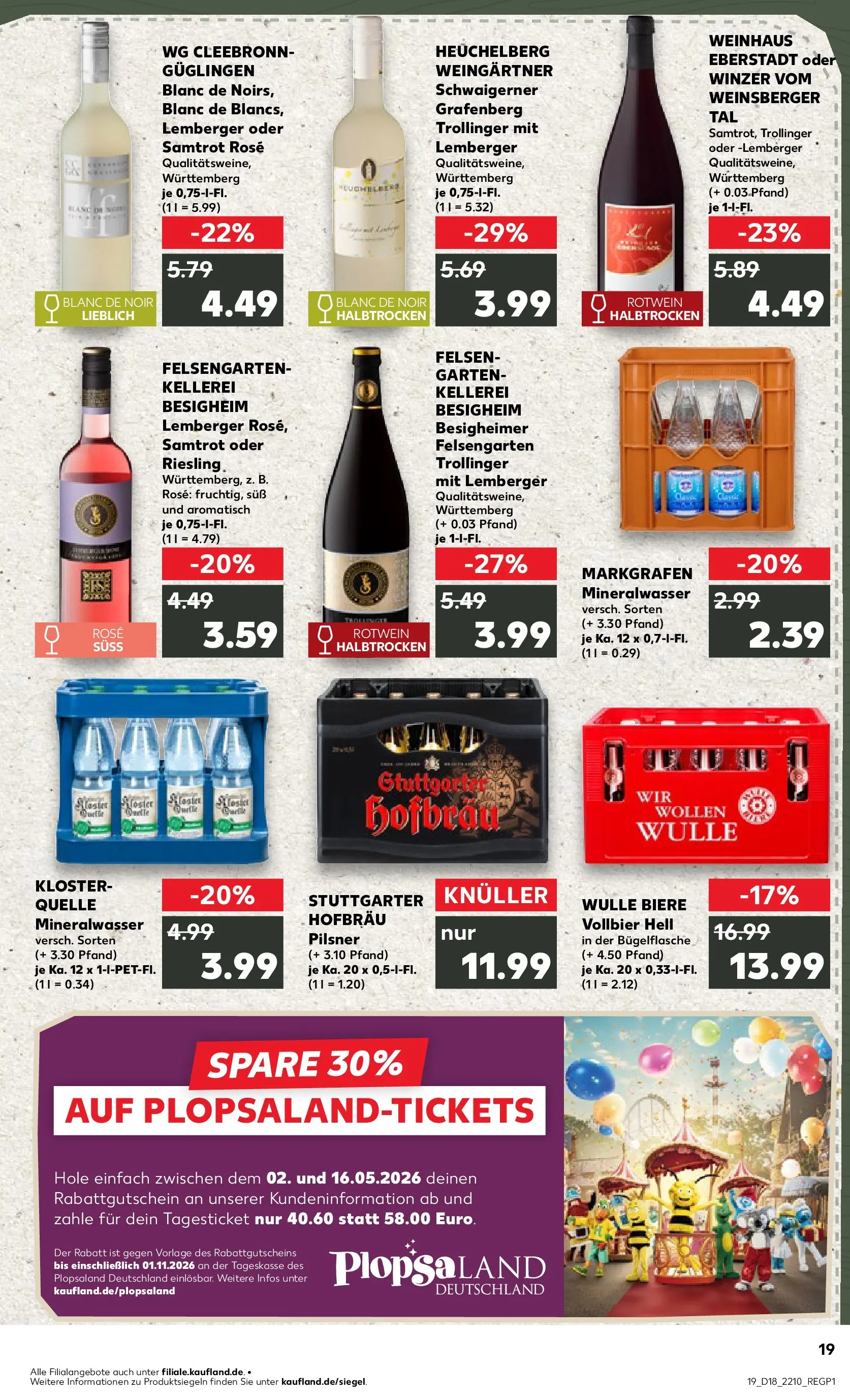 Prospekt Kaufland ab 30.04.2026 » Angebote Online zum Blättern | Seite: 19 | Produkte: Rotwein, Mineralwasser