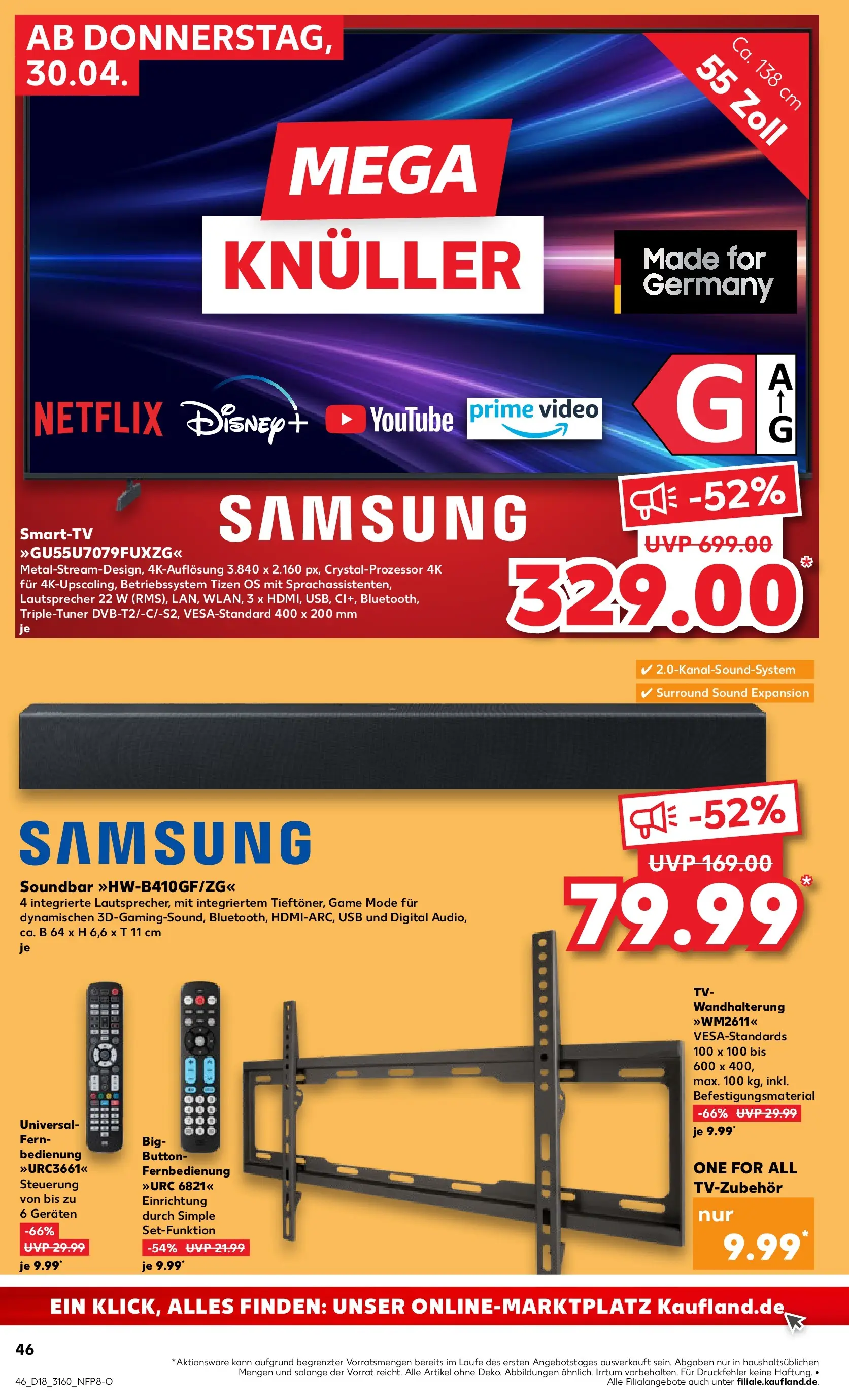Prospekt Kaufland ab 29.04.2026 » Angebote Online zum Blättern | Seite: 48 | Produkte: USB, Samsung, Soundbar, Video