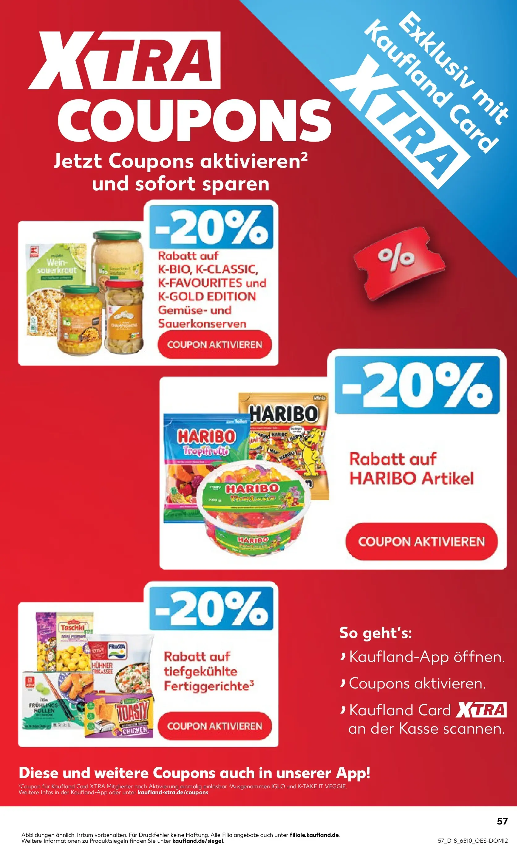 Prospekt Kaufland ab 29.04.2026 » Angebote Online zum Blättern | Seite: 57 | Produkte: Toast, Pfannkuchen, Frosta, Gemüse