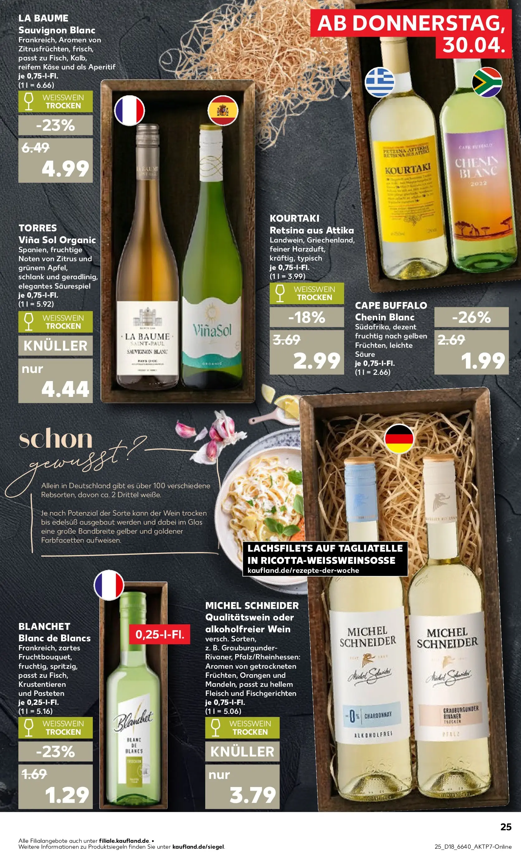 Prospekt Kaufland ab 29.04.2026 » Angebote Online zum Blättern | Seite: 25 | Produkte: Weißwein, Weißwein trocken, Orangen, Wein