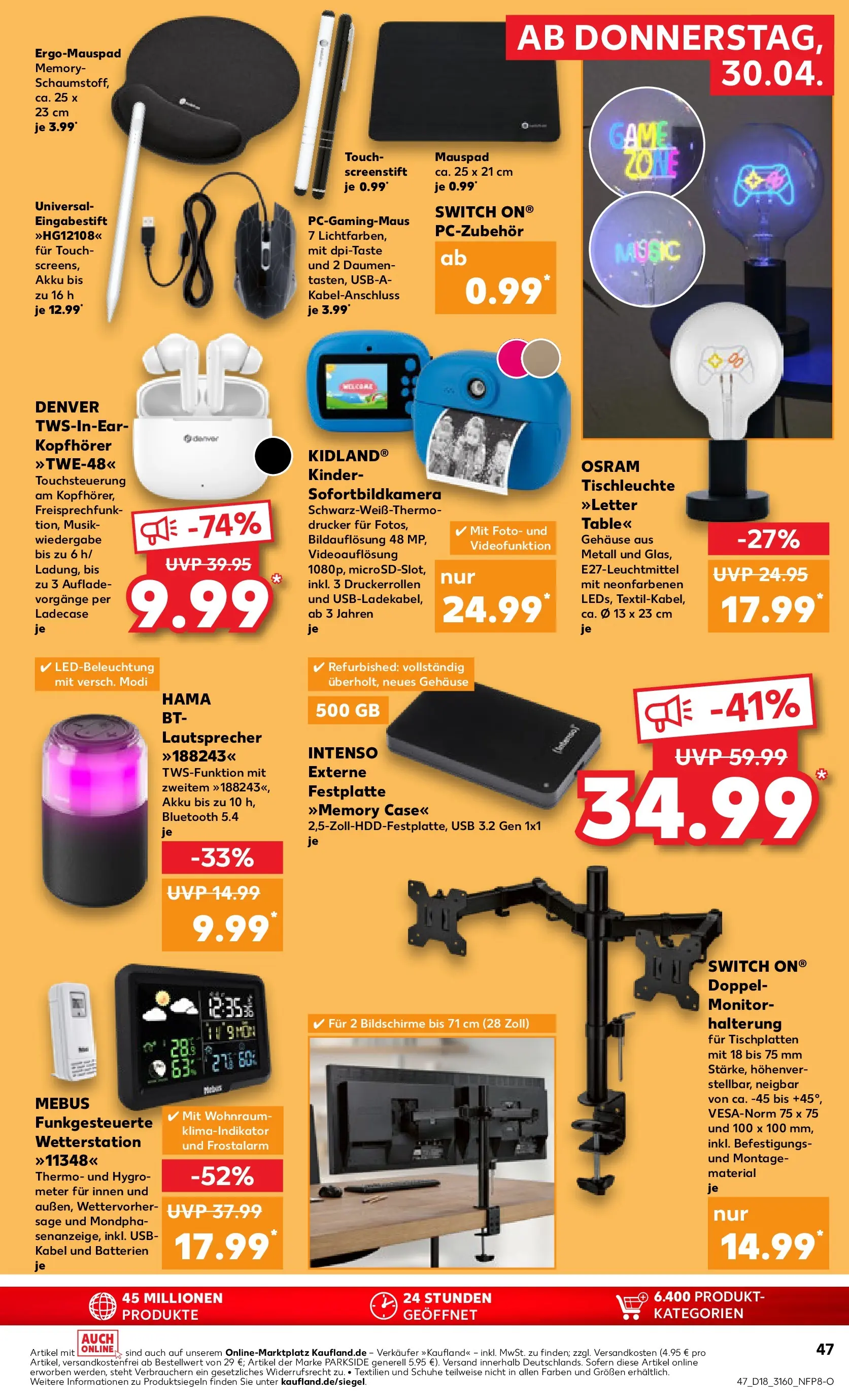 Prospekt Kaufland ab 29.04.2026 » Angebote Online zum Blättern | Seite: 49 | Produkte: Kabel, Lautsprecher, USB, Kopfhörer