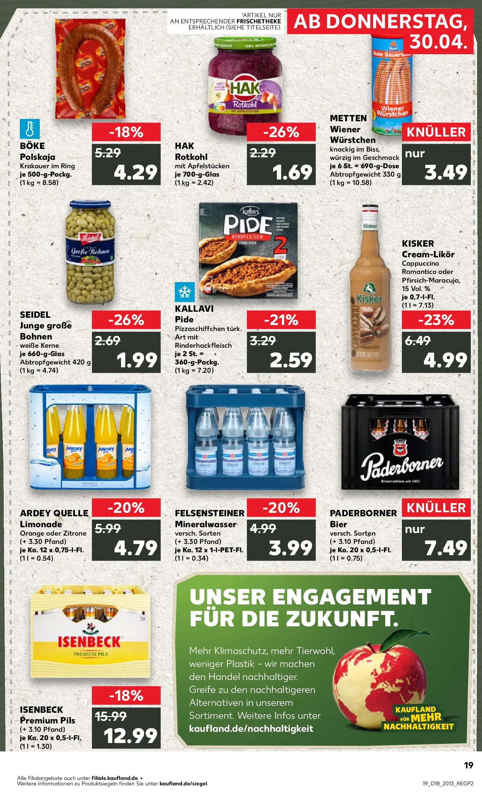 Prospekt Kaufland ab 30.04.2026 » Angebote Online zum Blättern | Seite: 19 | Produkte: Rotkohl, Limonade, Zitrone, Rindfleisch