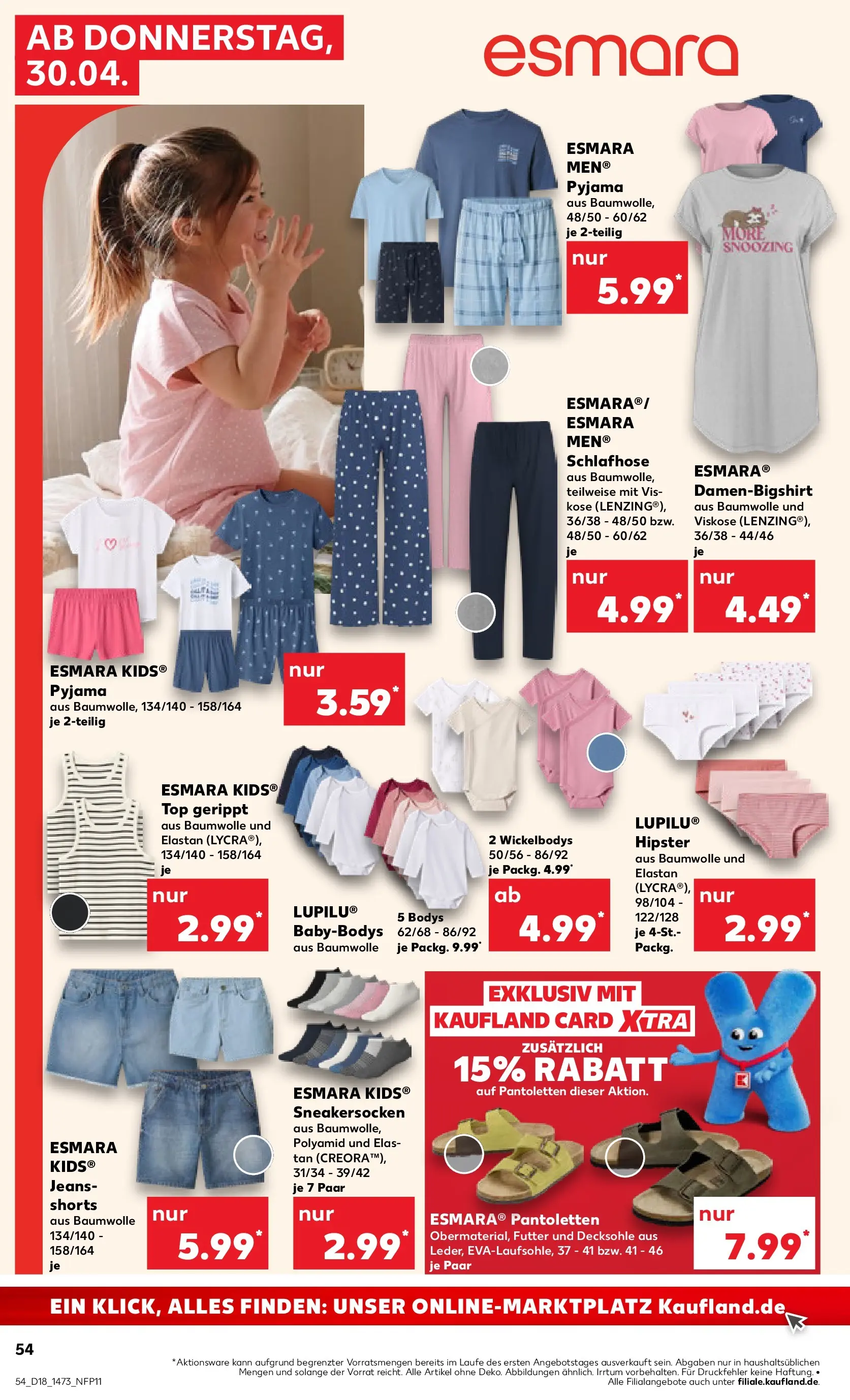 Prospekt Kaufland ab 29.04.2026 » Angebote Online zum Blättern | Seite: 54 | Produkte: Shirt, Top, Pyjama, Jeans