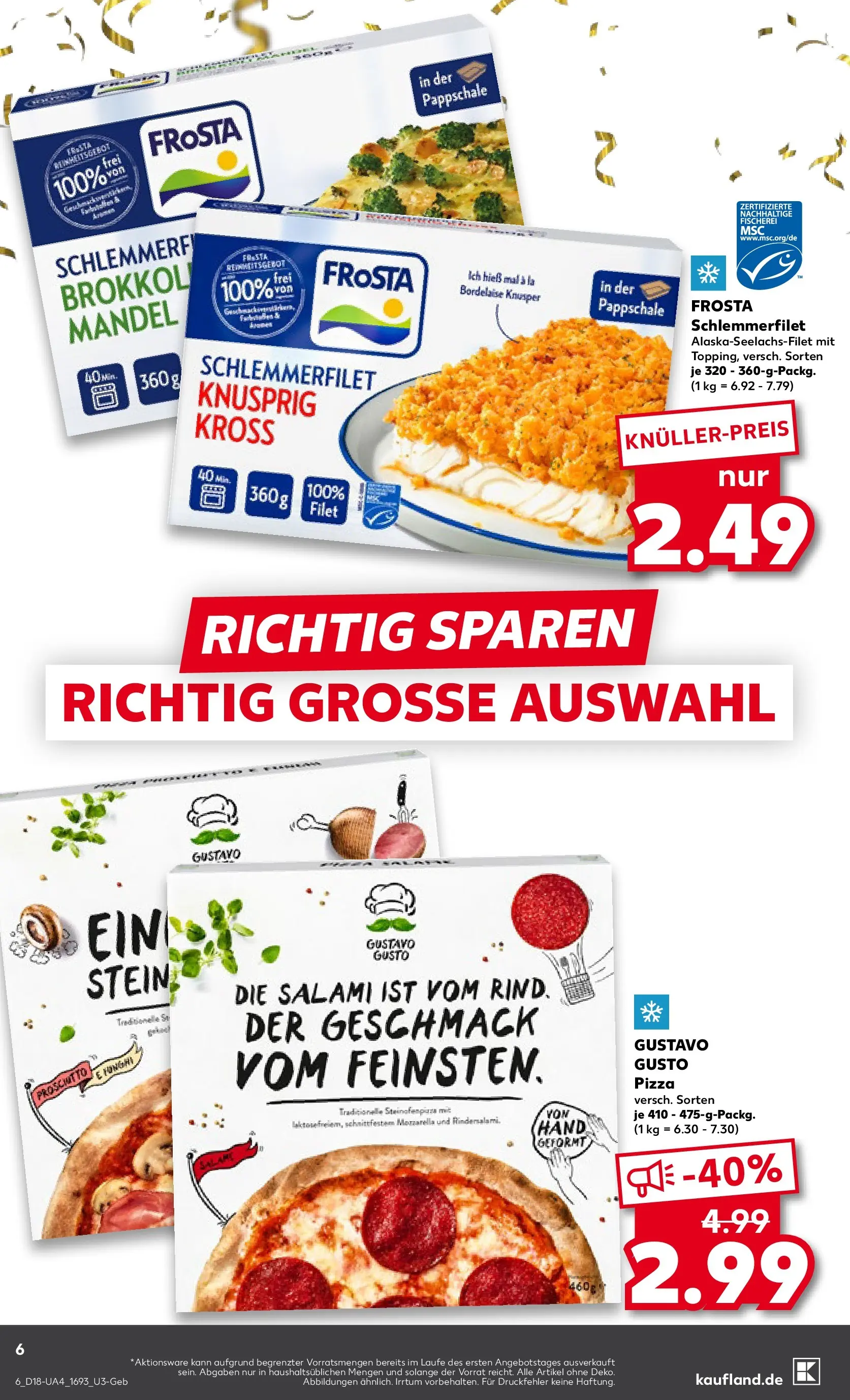 Prospekt Kaufland ab 30.04.2026 » Angebote Online zum Blättern | Seite: 6 | Produkte: Gustavo gusto, Mozzarella, Salami, Pizza