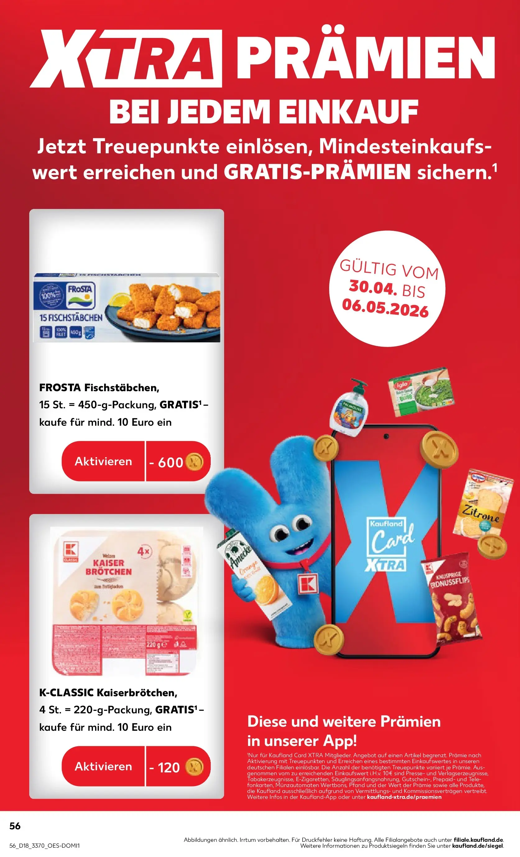 Prospekt Kaufland ab 29.04.2026 » Angebote Online zum Blättern | Seite: 56 | Produkte: Presse, Frosta, Fischstabchen, Zitrone