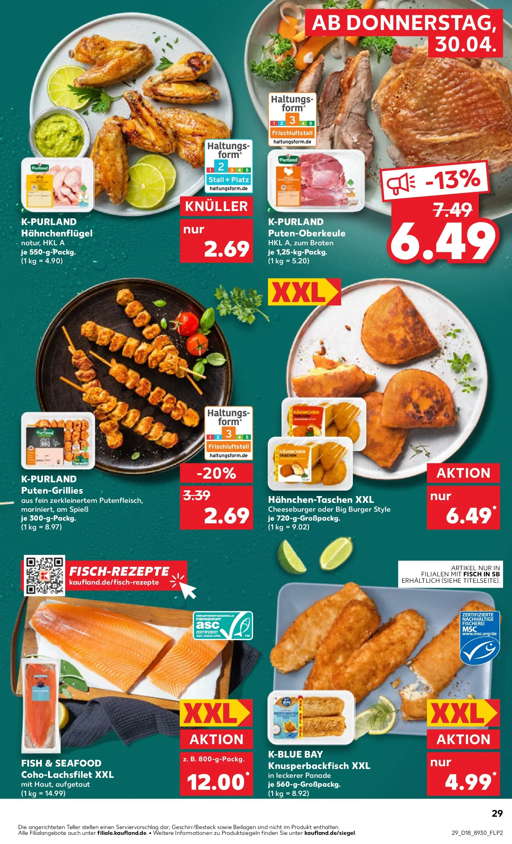 Prospekt Kaufland ab 30.04.2026 » Angebote Online zum Blättern | Seite: 29 | Produkte: Burger, Fisch