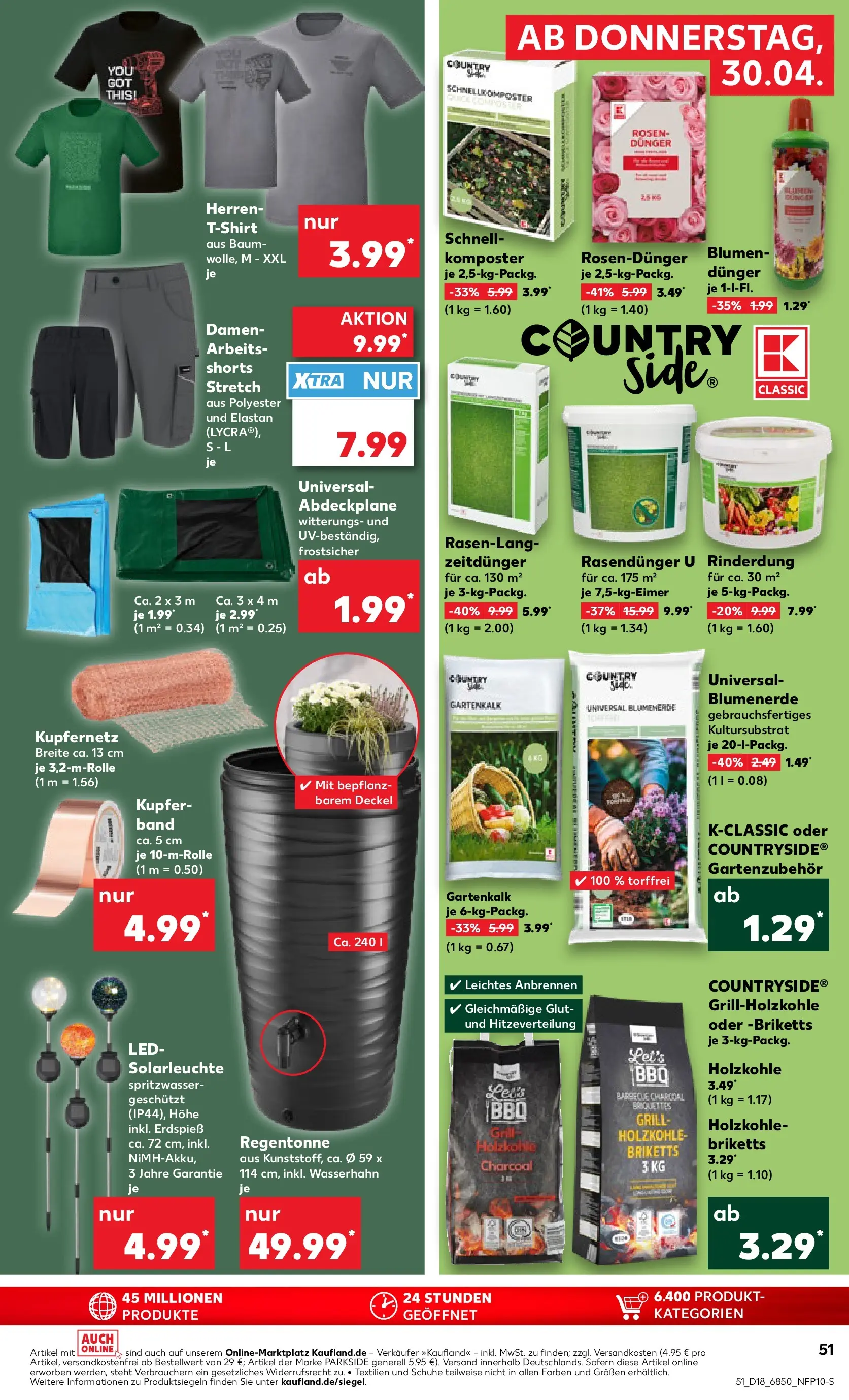 Prospekt Kaufland ab 30.04.2026 » Angebote Online zum Blättern | Seite: 51 | Produkte: T-Shirt, Blumen, Blumenerde, Solarleuchte
