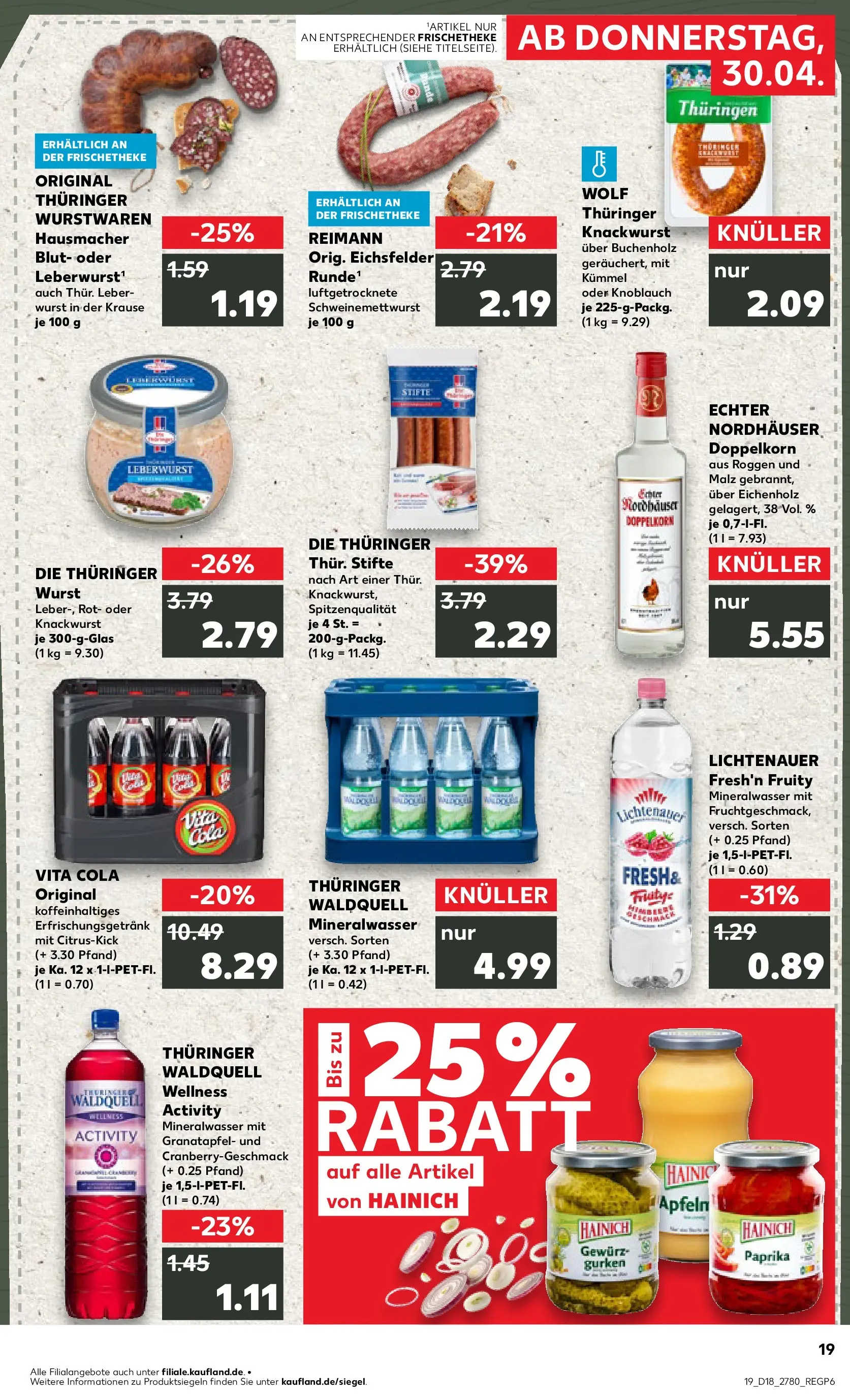 Prospekt Kaufland ab 30.04.2026 » Angebote Online zum Blättern | Seite: 19 | Produkte: Granatapfel, Paprika, Wurst, Knoblauch