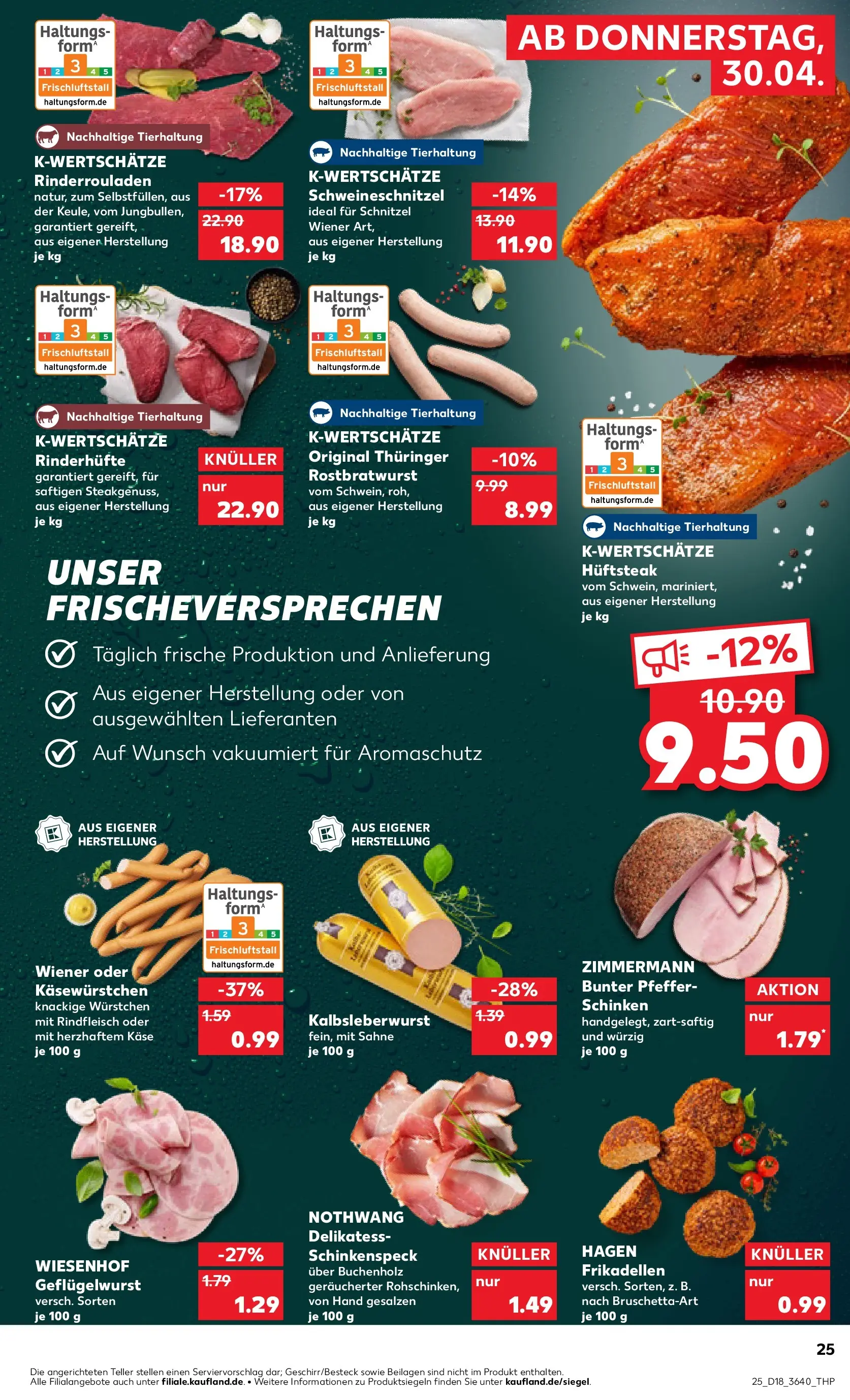 Prospekt Kaufland ab 30.04.2026 » Angebote Online zum Blättern | Seite: 25 | Produkte: Rinderrouladen, Pfeffer, Schinken, Sahne