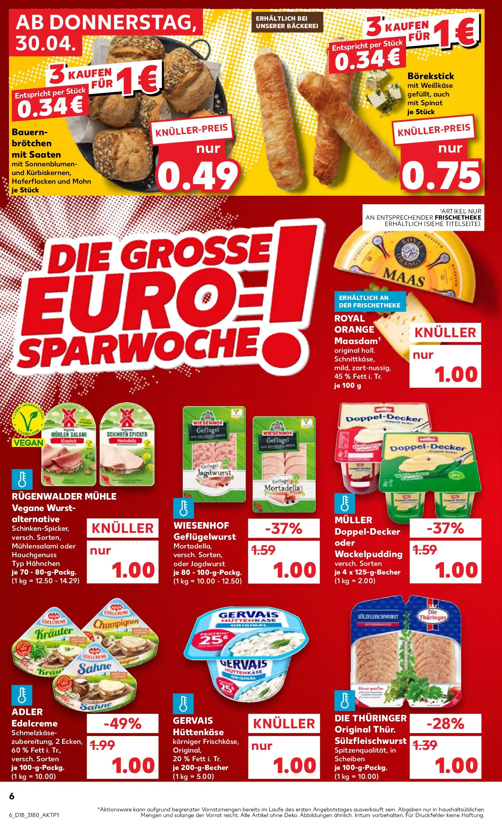 Prospekt Kaufland ab 30.04.2026 » Angebote Online zum Blättern | Seite: 6 | Produkte: Mühle, Hahnchen, Pudding, Schinken