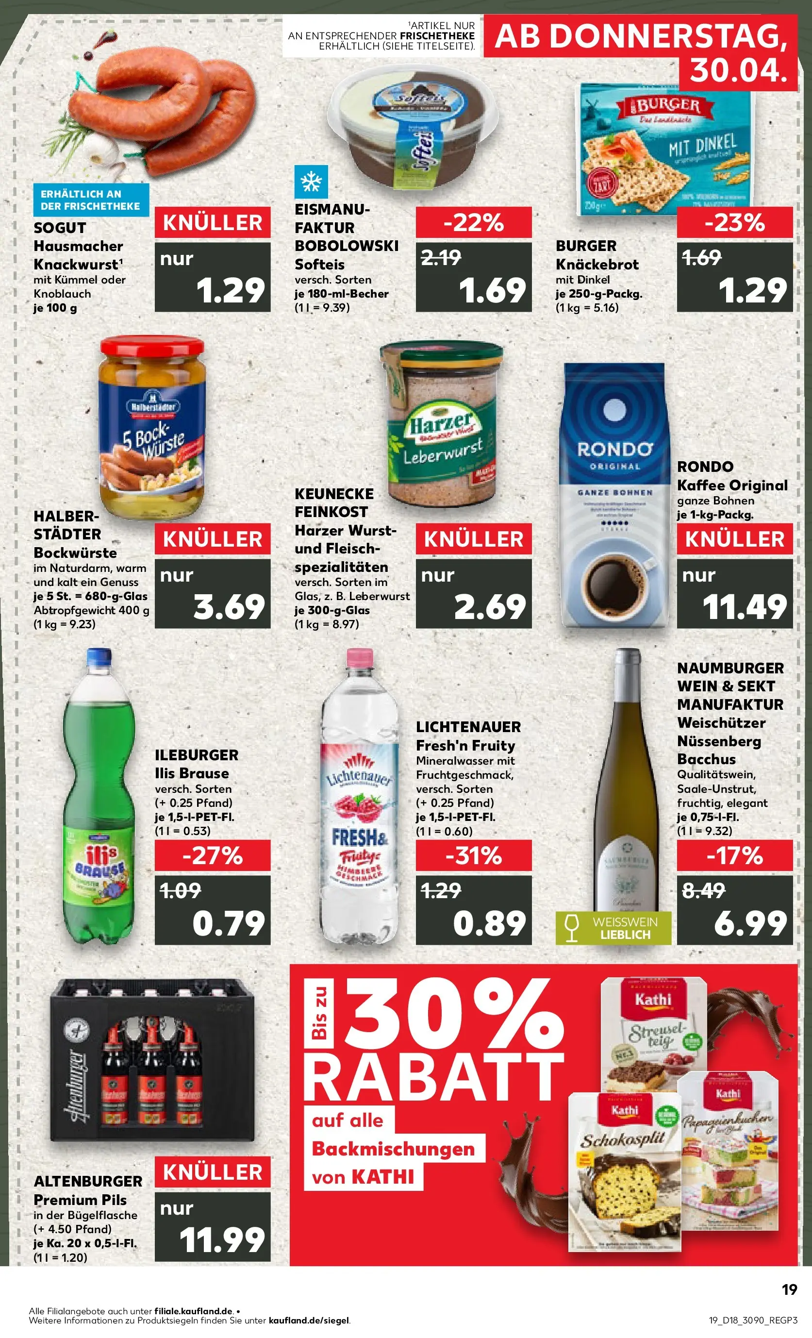 Prospekt Kaufland ab 30.04.2026 » Angebote Online zum Blättern | Seite: 19 | Produkte: Kaffee, Mineralwasser, Knoblauch, Wein
