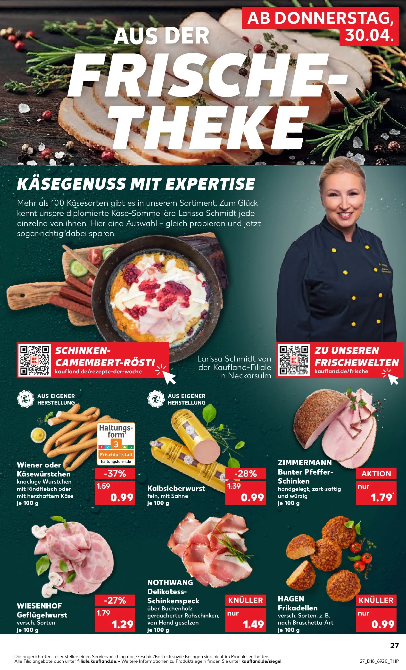 Prospekt Kaufland ab 30.04.2026 » Angebote Online zum Blättern | Seite: 27 | Produkte: Theke, Pfeffer, Rindfleisch, Sahne