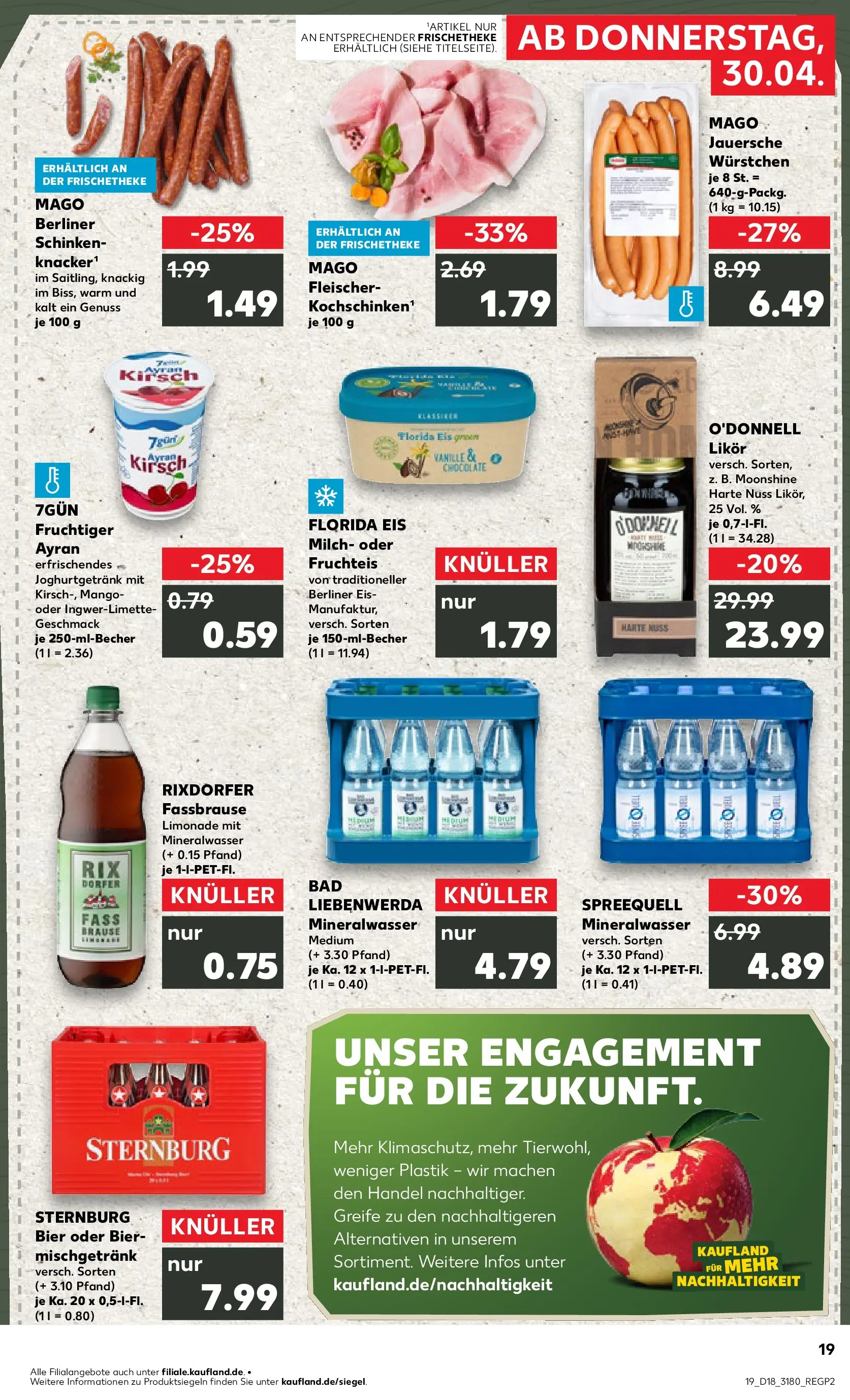 Prospekt Kaufland ab 30.04.2026 » Angebote Online zum Blättern | Seite: 19 | Produkte: Milch, Bad, Limonade, Schinken