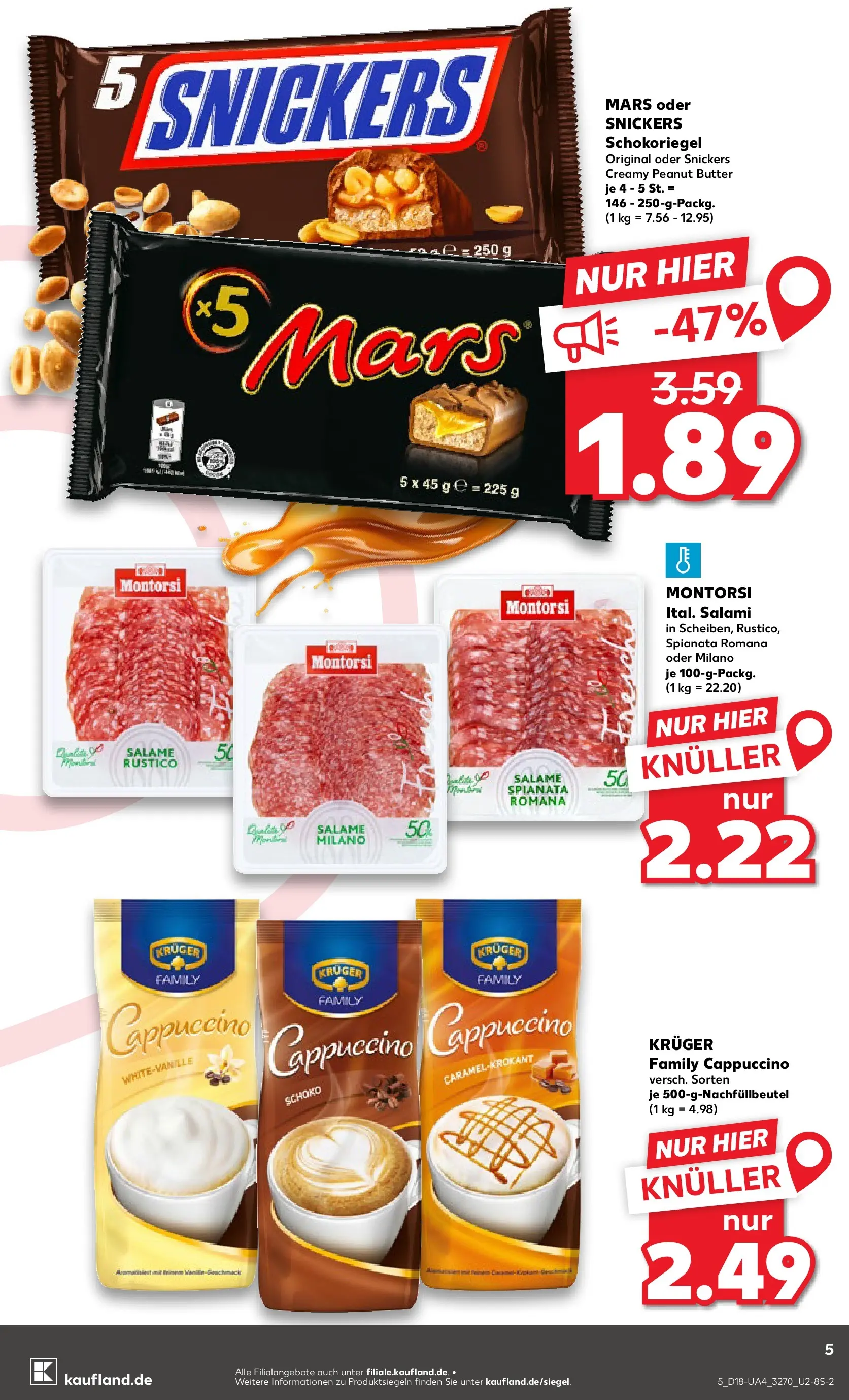 Prospekt Kaufland ab 30.04.2026 » Angebote Online zum Blättern | Seite: 5 | Produkte: Butter, Snickers, Mars, Salami
