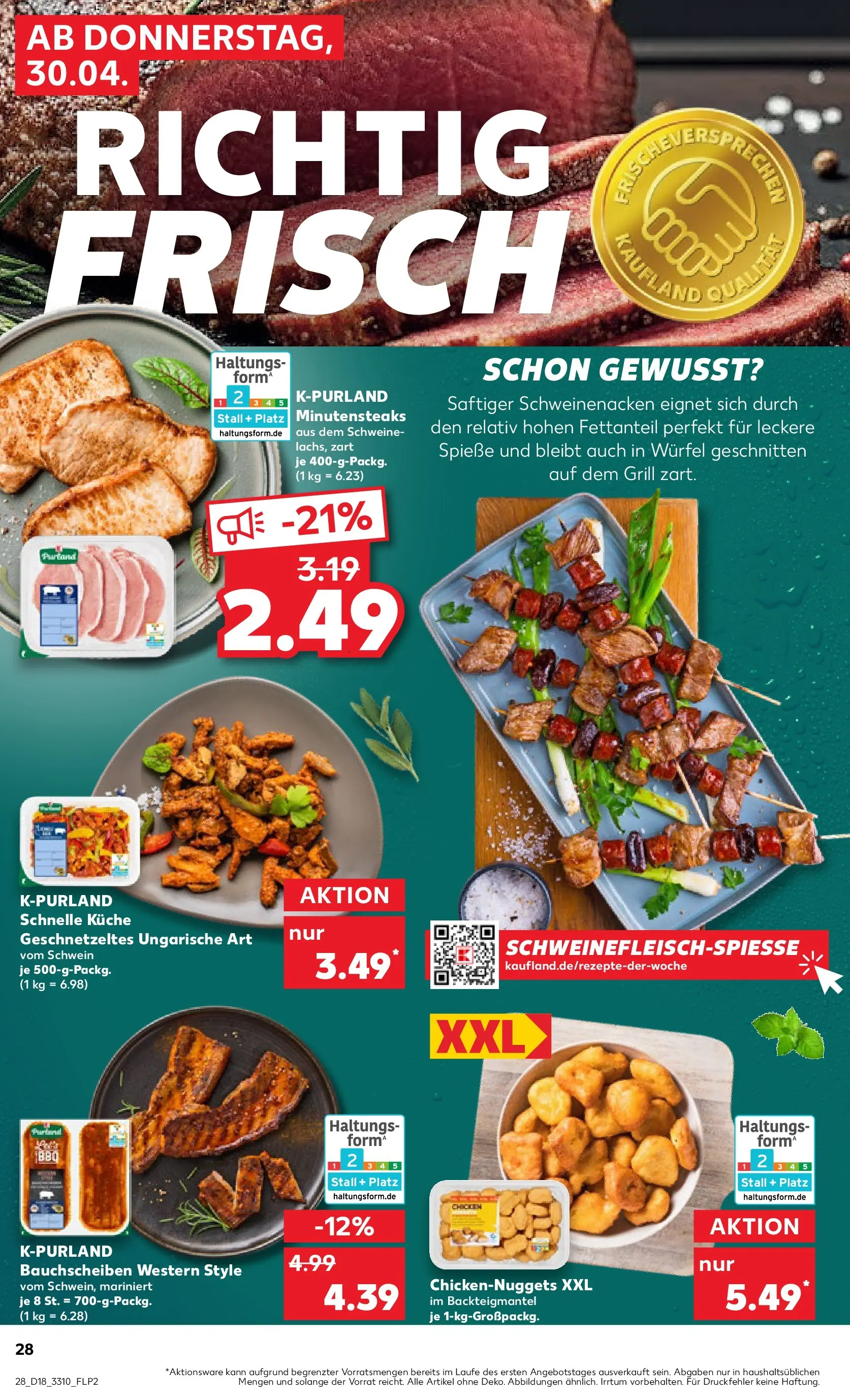 Prospekt Kaufland ab 30.04.2026 » Angebote Online zum Blättern | Seite: 28 | Produkte: Grill, Küche, Schweinenacken, Spieße