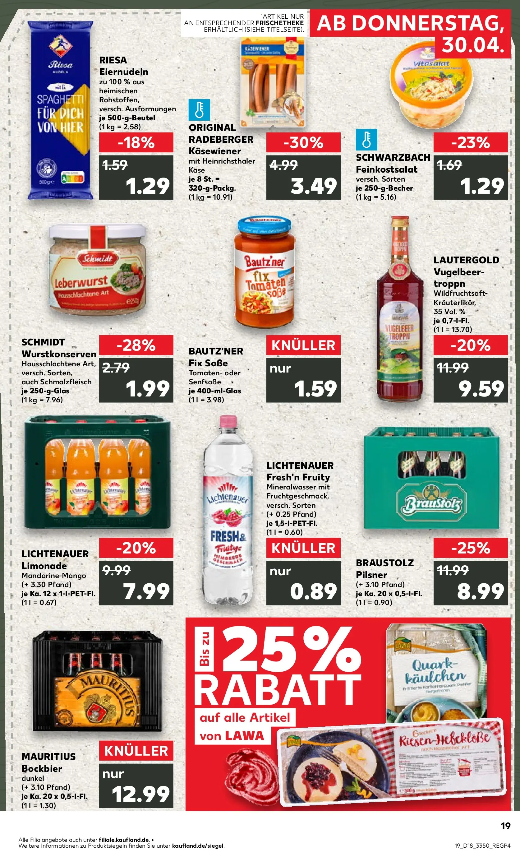 Prospekt Kaufland ab 30.04.2026 » Angebote Online zum Blättern | Seite: 19 | Produkte: Käse, Limonade, Tomaten, Mineralwasser