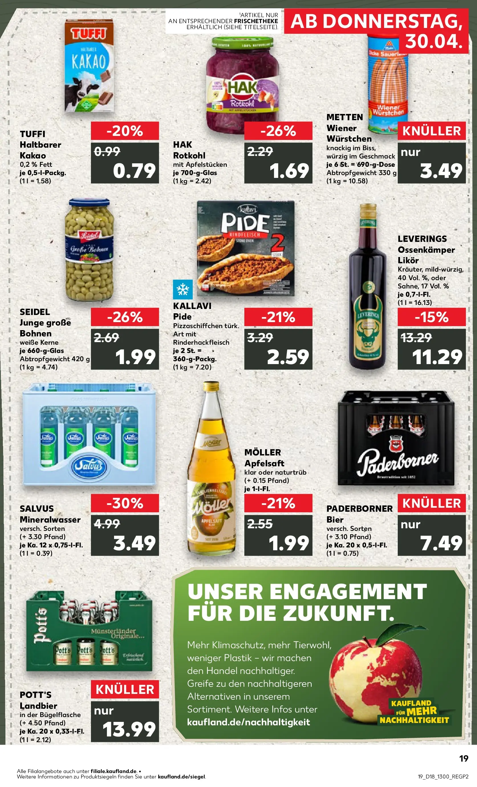 Prospekt Kaufland ab 30.04.2026 » Angebote Online zum Blättern | Seite: 19 | Produkte: Bier, Likör, Mineralwasser, Apple