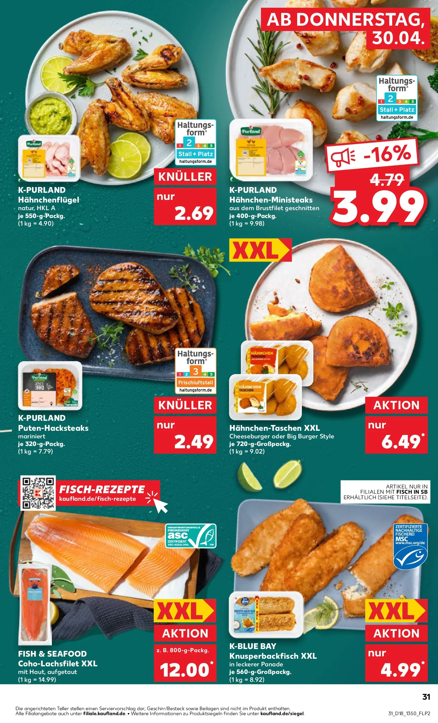Prospekt Kaufland ab 30.04.2026 » Angebote Online zum Blättern | Seite: 31 | Produkte: Burger, Fisch