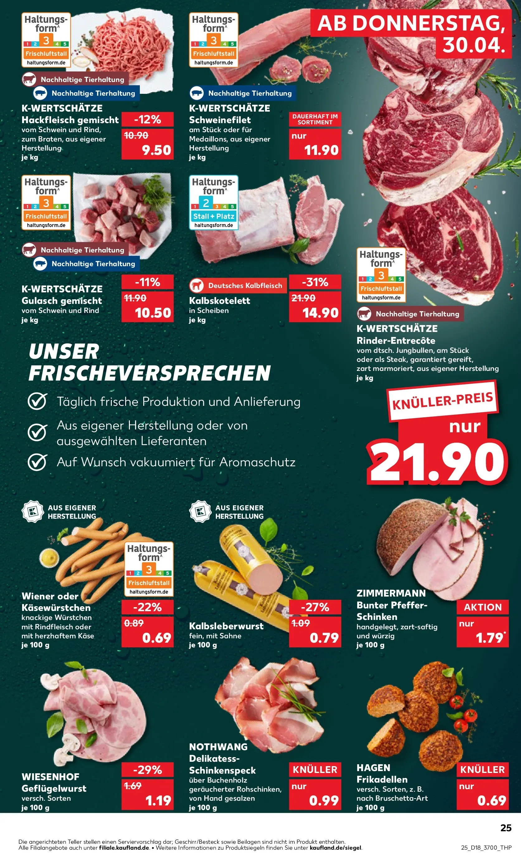 Prospekt Kaufland ab 30.04.2026 » Angebote Online zum Blättern | Seite: 25 | Produkte: Schweinefilet, Gulasch, Schinken, Hackfleisch