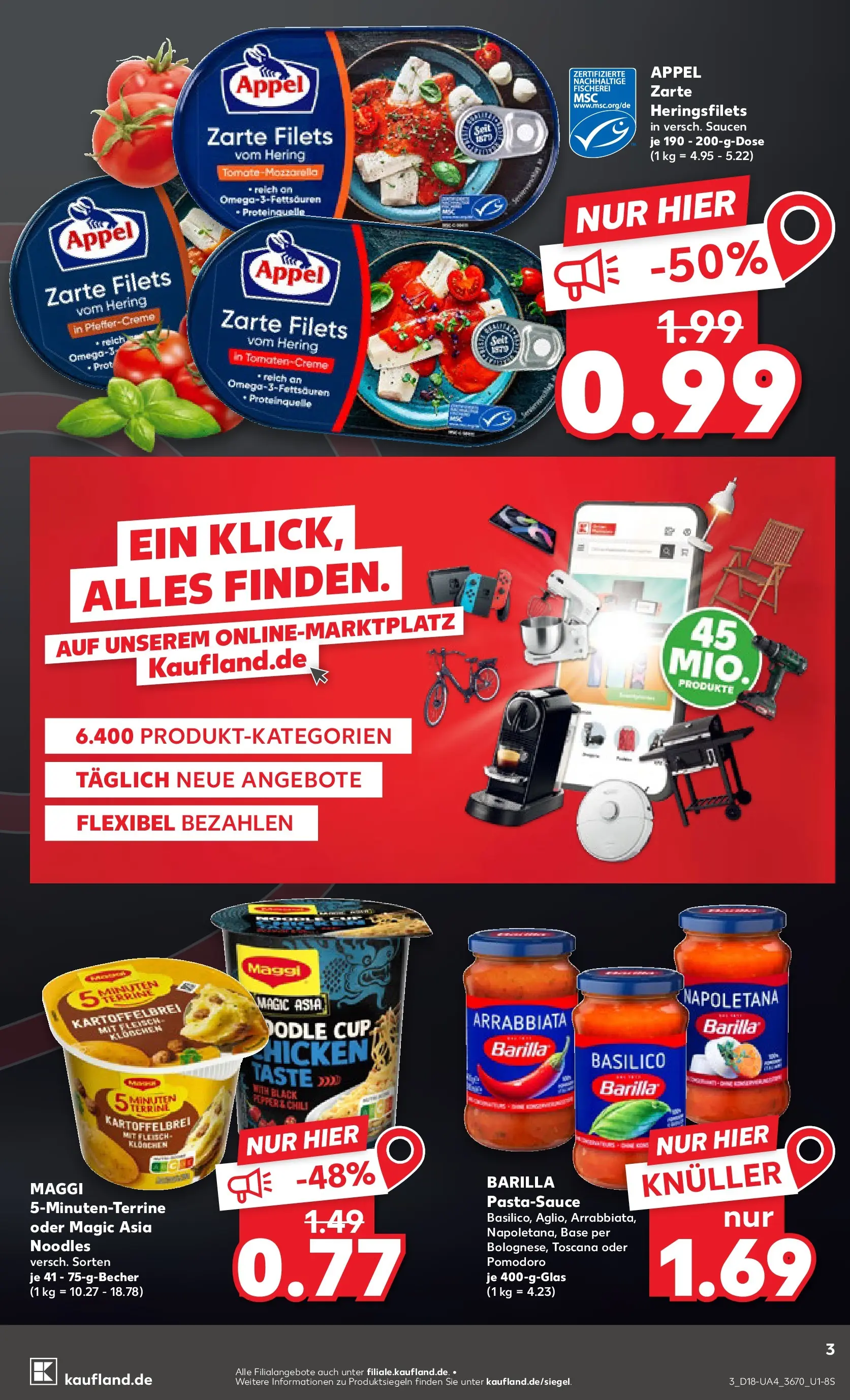 Prospekt Kaufland ab 30.04.2026 » Angebote Online zum Blättern | Seite: 3 | Produkte: Maggi, Barilla, Chili, Fleisch