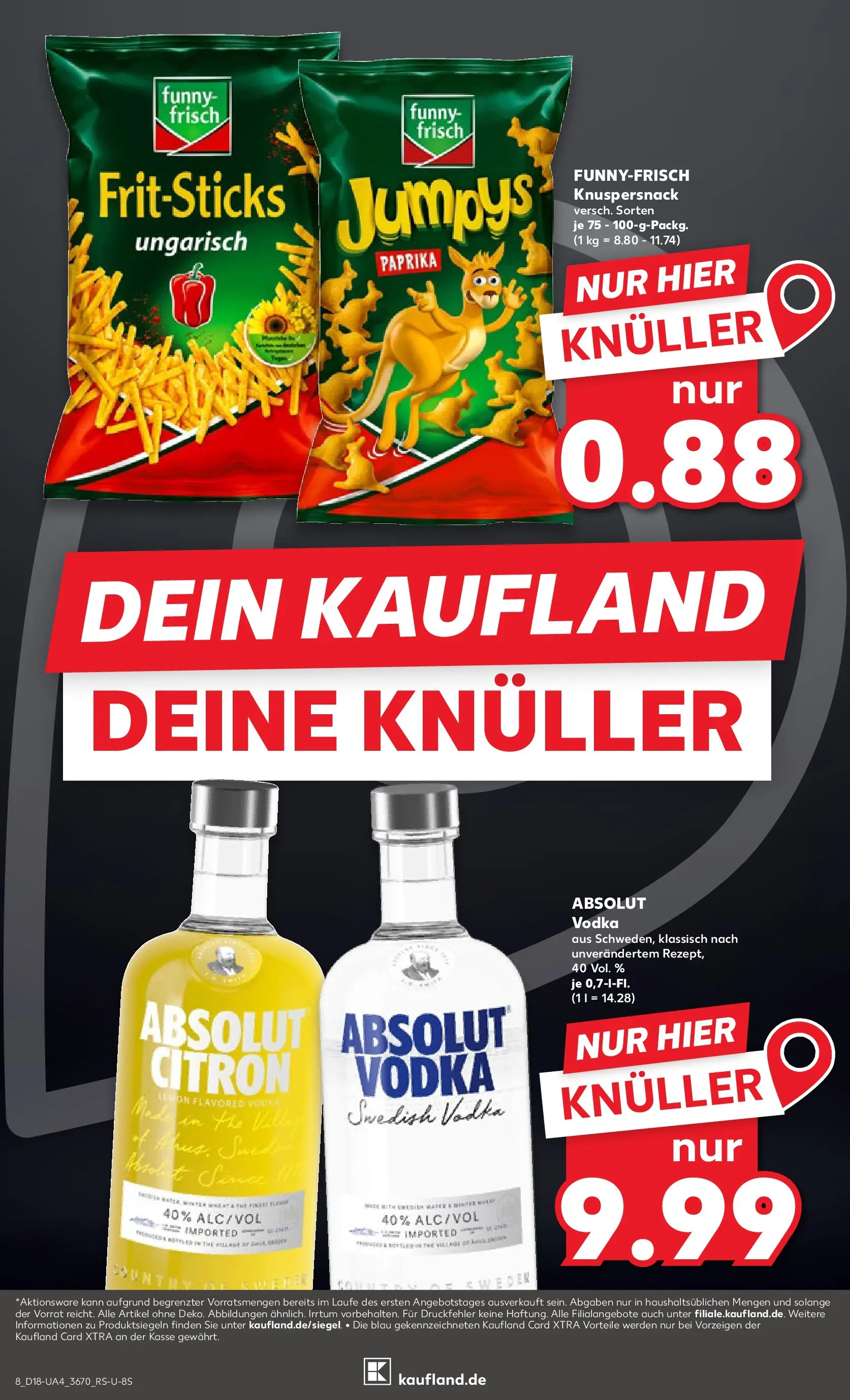 Prospekt Kaufland ab 30.04.2026 » Angebote Online zum Blättern | Seite: 8 | Produkte: Funny frisch, Paprika, Vodka