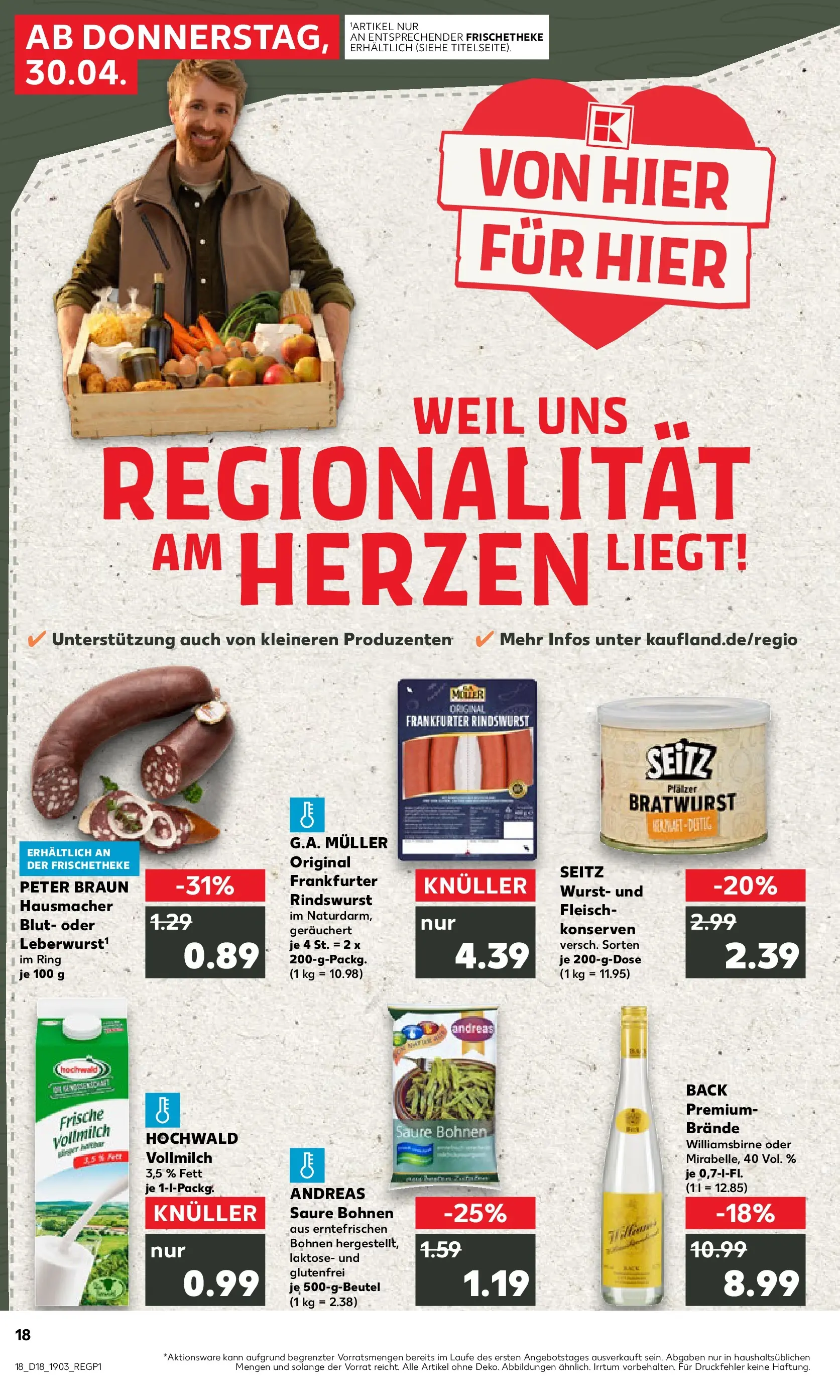 Prospekt Kaufland ab 30.04.2026 » Angebote Online zum Blättern | Seite: 18 | Produkte: Bratwurst, Wurst, Fleisch