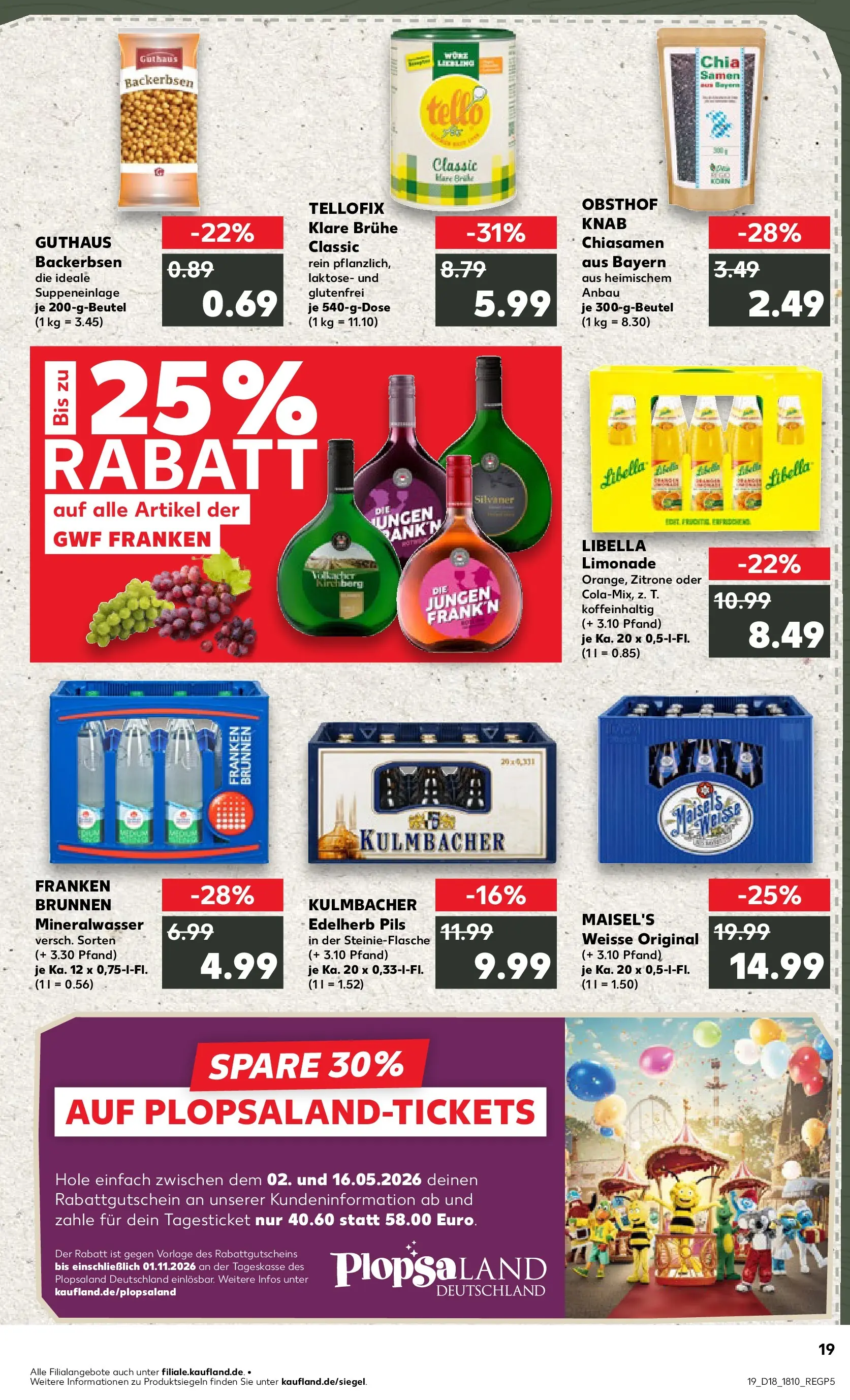 Prospekt Kaufland ab 30.04.2026 » Angebote Online zum Blättern | Seite: 19 | Produkte: Pils, Limonade, Mineralwasser, Zitrone