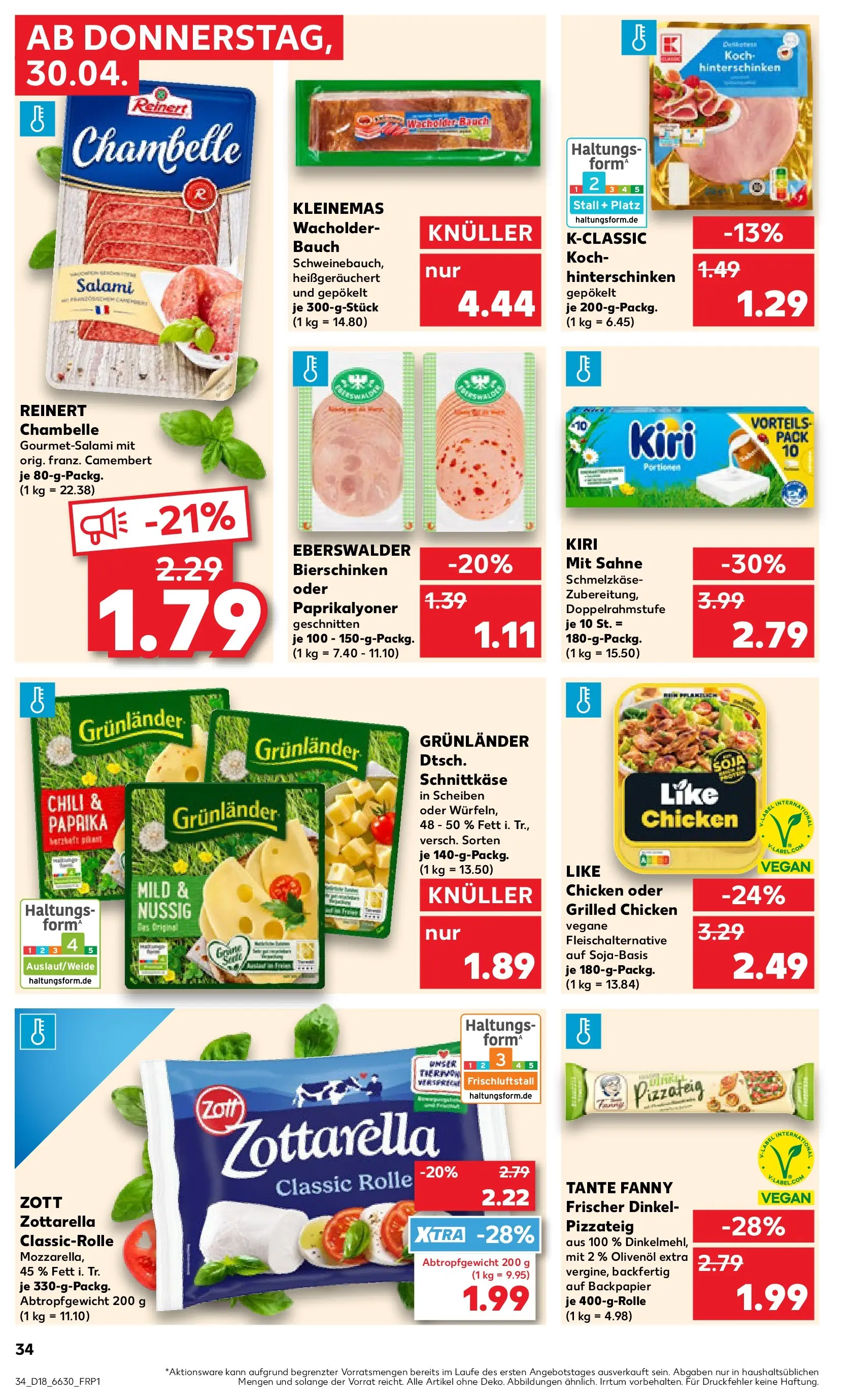 Prospekt Kaufland ab 30.04.2026 » Angebote Online zum Blättern | Seite: 34 | Produkte: Olivenol, Paprika, Pizza, Sahne