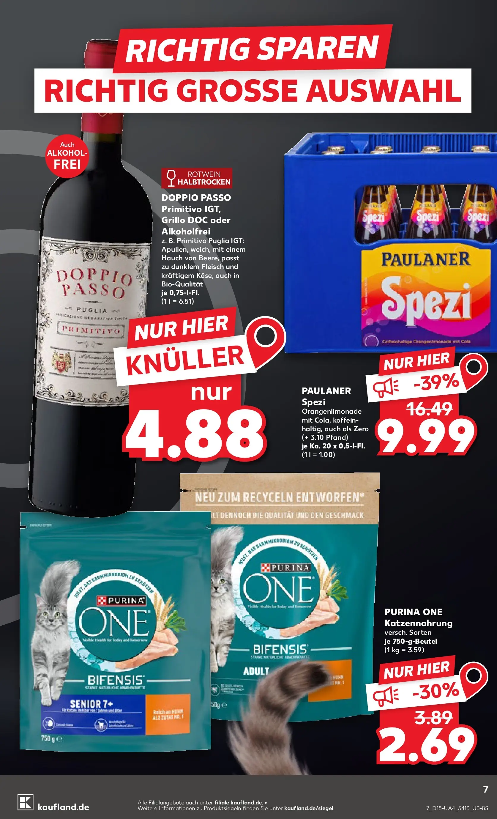 Prospekt Kaufland ab 30.04.2026 » Angebote Online zum Blättern | Seite: 7 | Produkte: Purina one, Doppio Passo, Fleisch, Paulaner