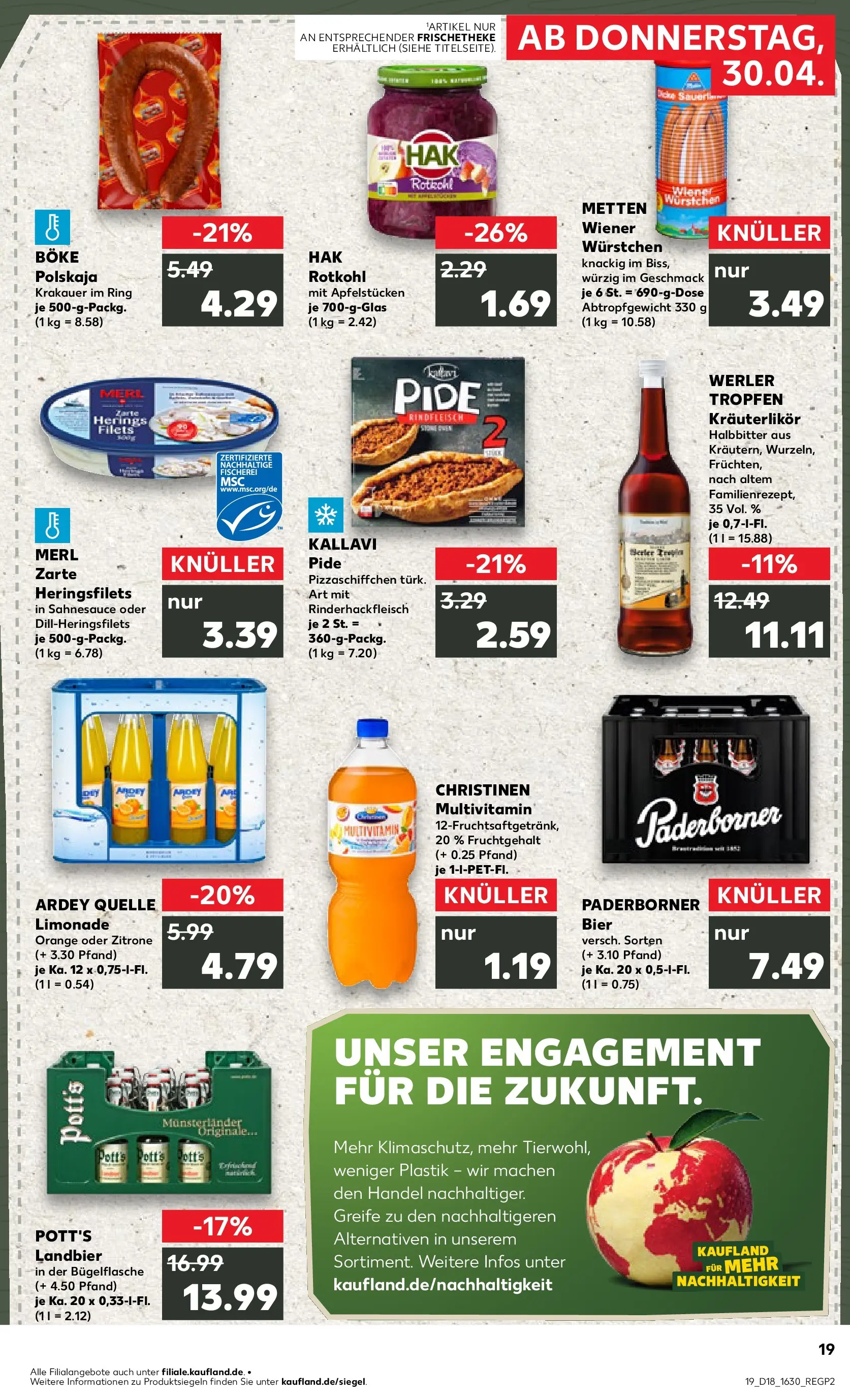 Prospekt Kaufland ab 30.04.2026 » Angebote Online zum Blättern | Seite: 19 | Produkte: Limonade, Zitrone, Pizza, Rindfleisch