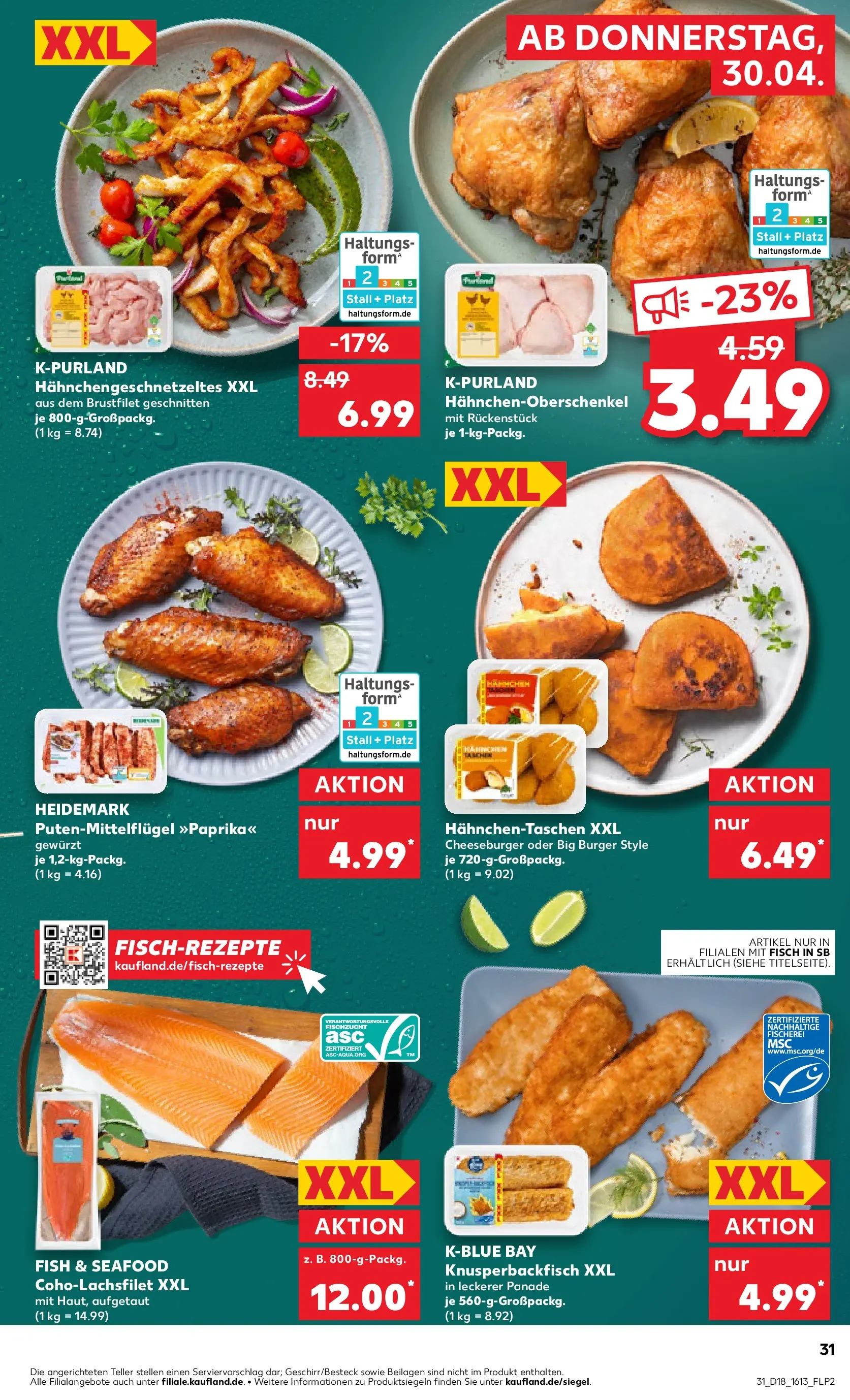 Prospekt Kaufland ab 30.04.2026 » Angebote Online zum Blättern | Seite: 31 | Produkte: Burger, Fisch