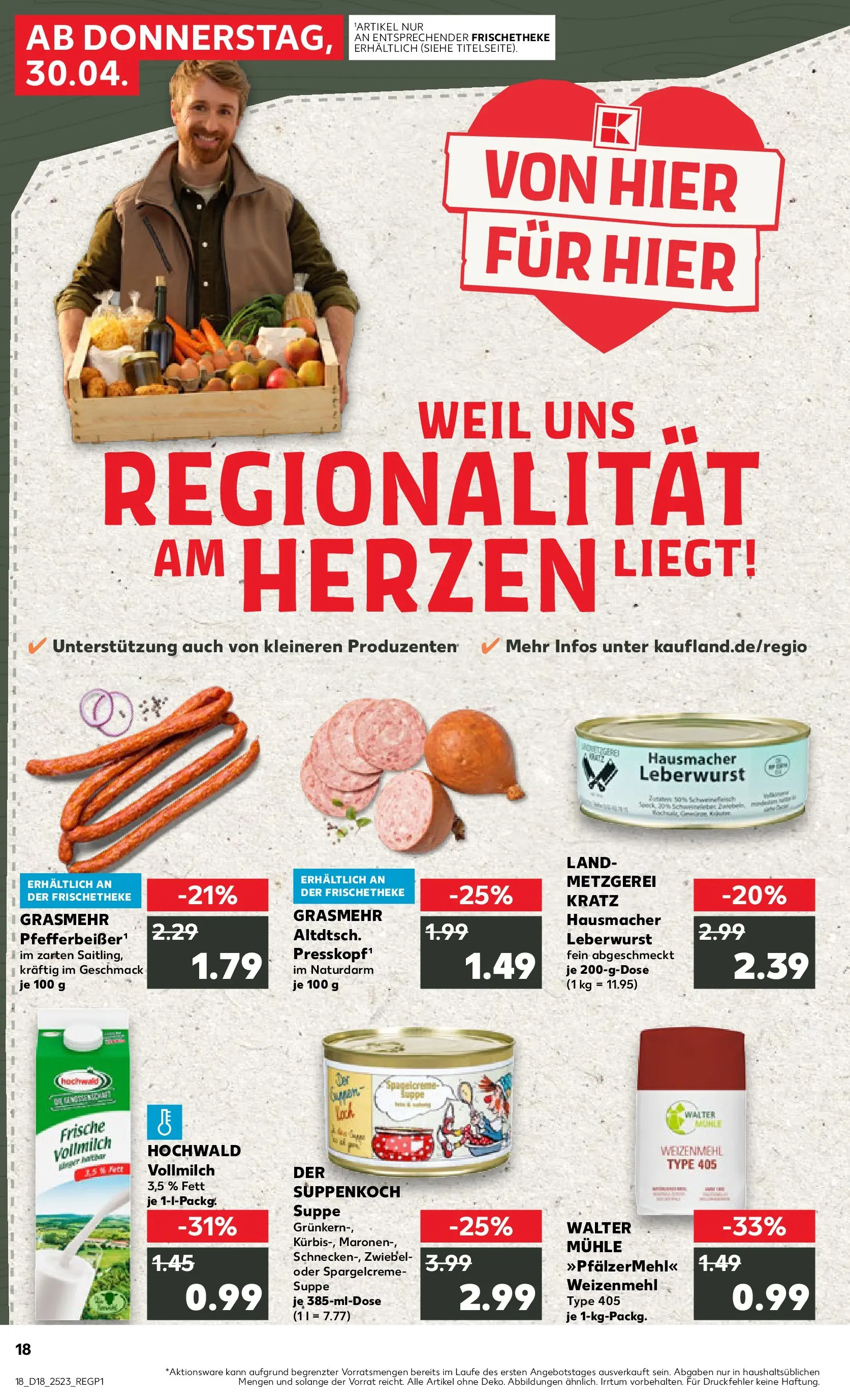 Prospekt Kaufland ab 30.04.2026 » Angebote Online zum Blättern | Seite: 18 | Produkte: Mühle, Weizenmehl