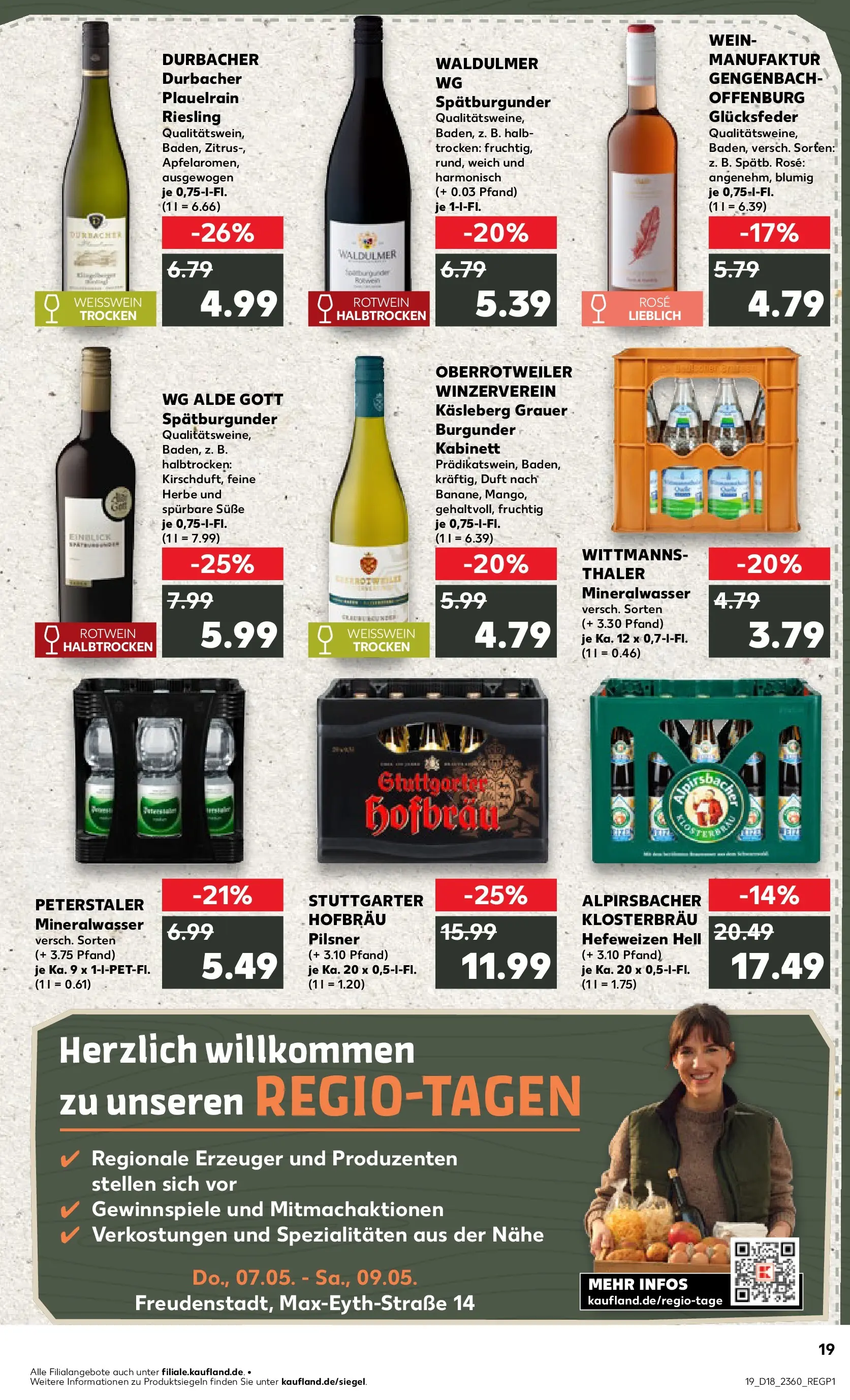 Prospekt Kaufland ab 30.04.2026 » Angebote Online zum Blättern | Seite: 19 | Produkte: Rotwein, Duft, Mineralwasser, Wein