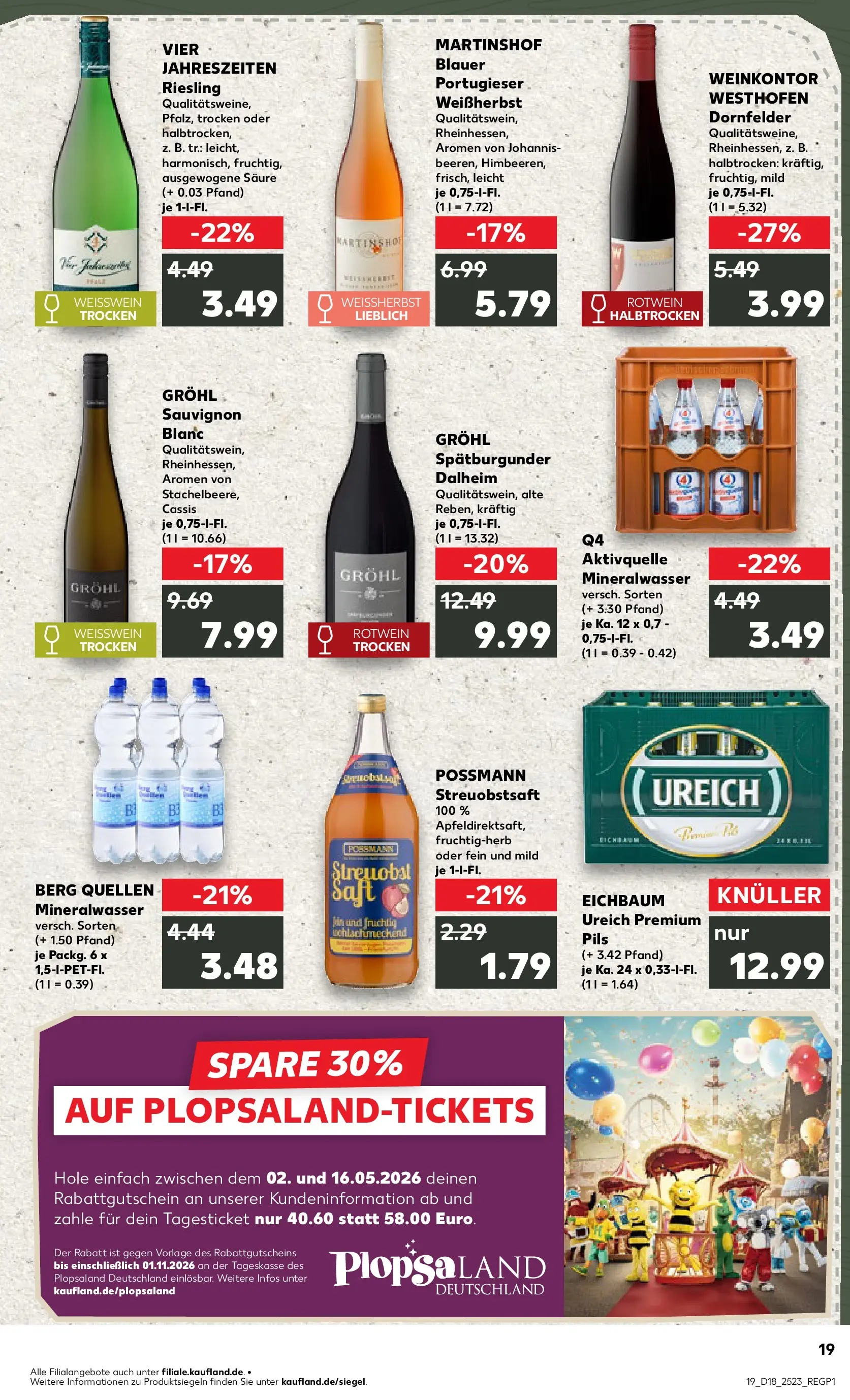 Prospekt Kaufland ab 30.04.2026 » Angebote Online zum Blättern | Seite: 19 | Produkte: Weißwein, Pils, Apple, Saft