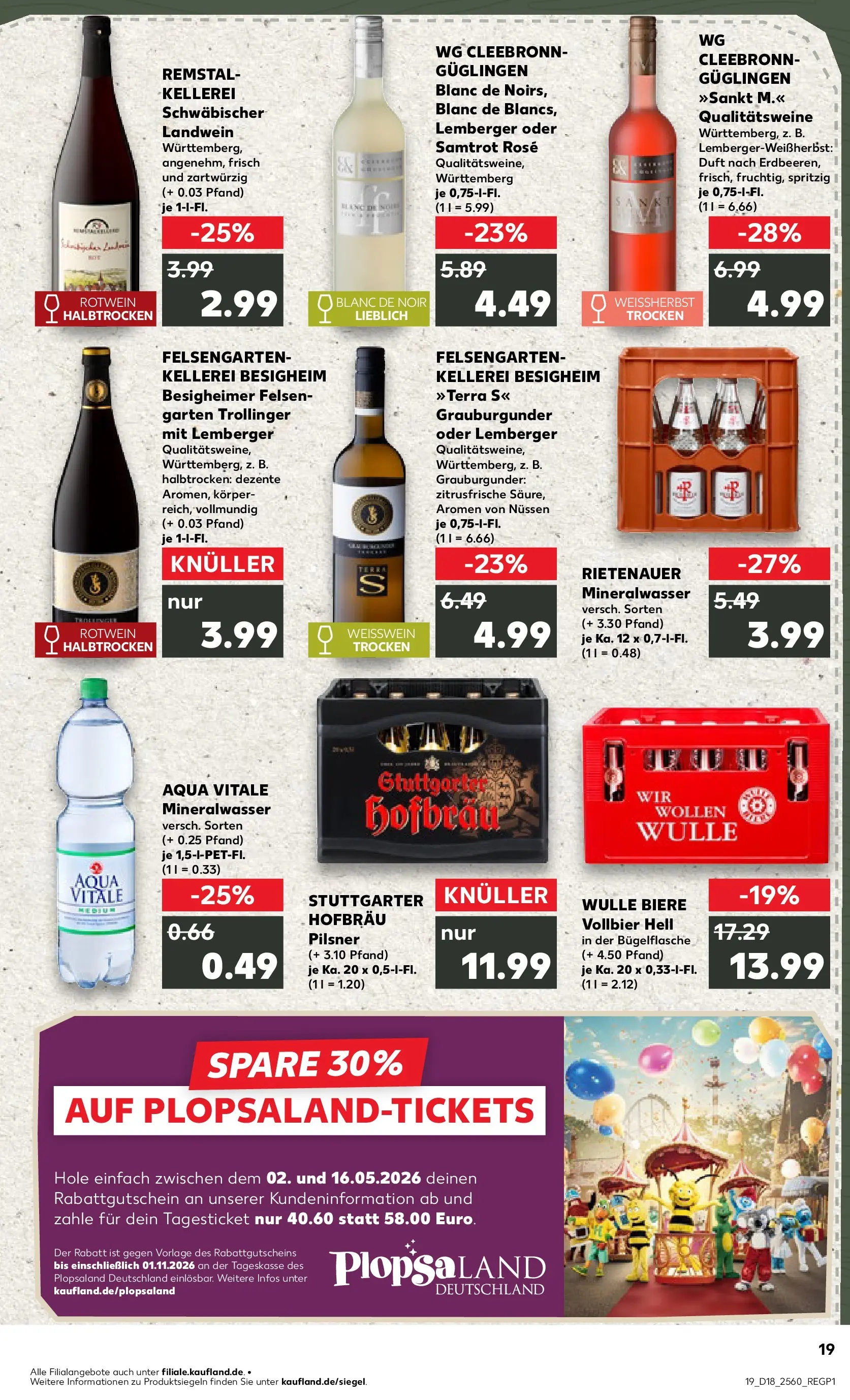 Prospekt Kaufland ab 30.04.2026 » Angebote Online zum Blättern | Seite: 19 | Produkte: Weißwein, Rotwein, Duft, Mineralwasser